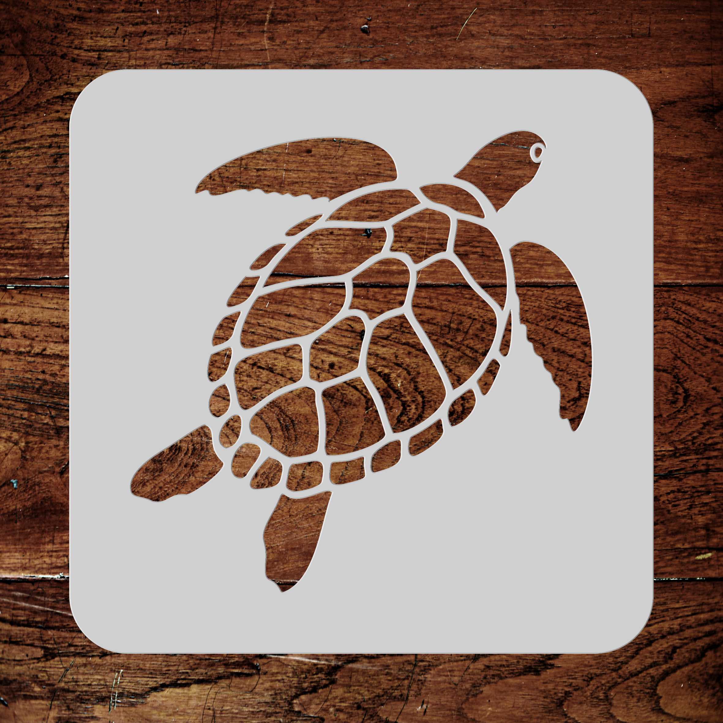 Turtle Stencil - Sea Ocean Nautical Seashore Reef Endangered