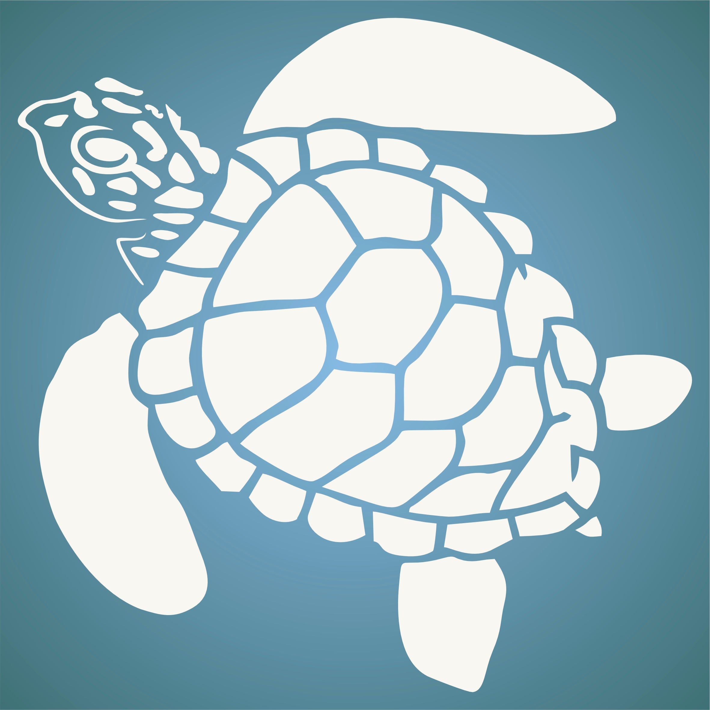 Turtle Stencil - Sea Ocean Nautical Seashore Reef Fish