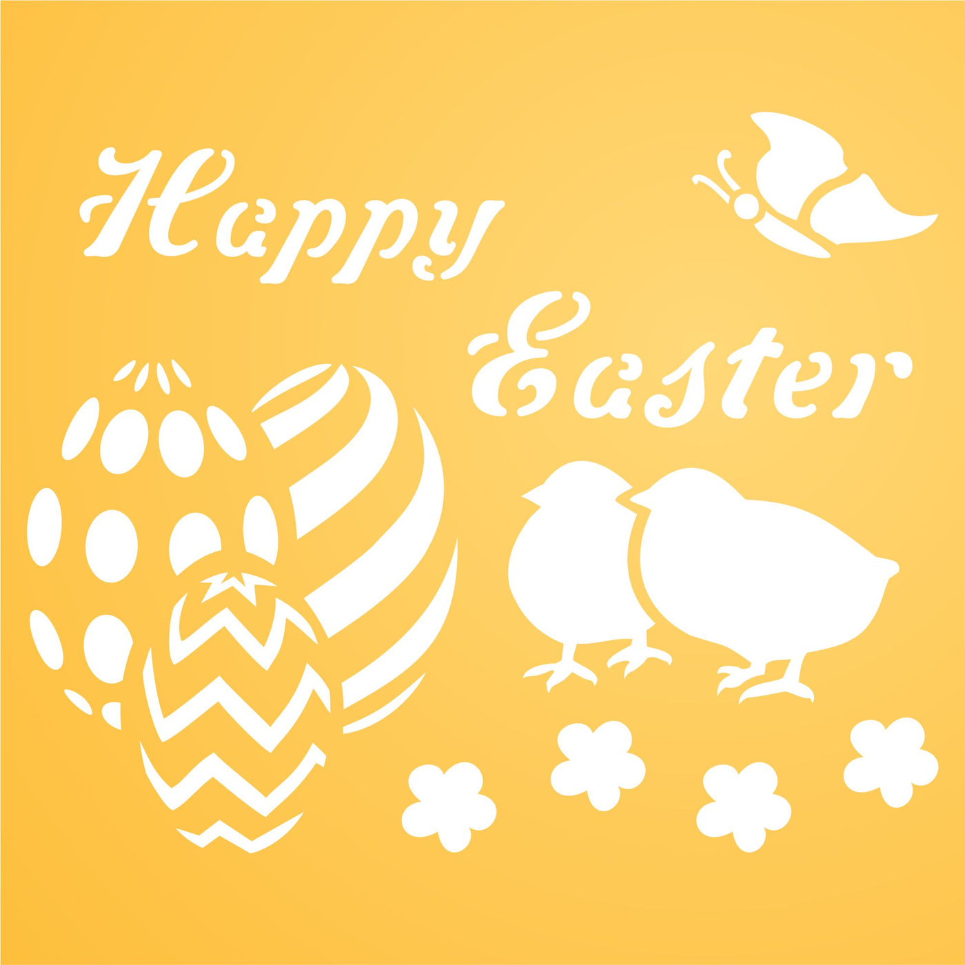 Happy Easter Stencil- Classic Easter Card Design