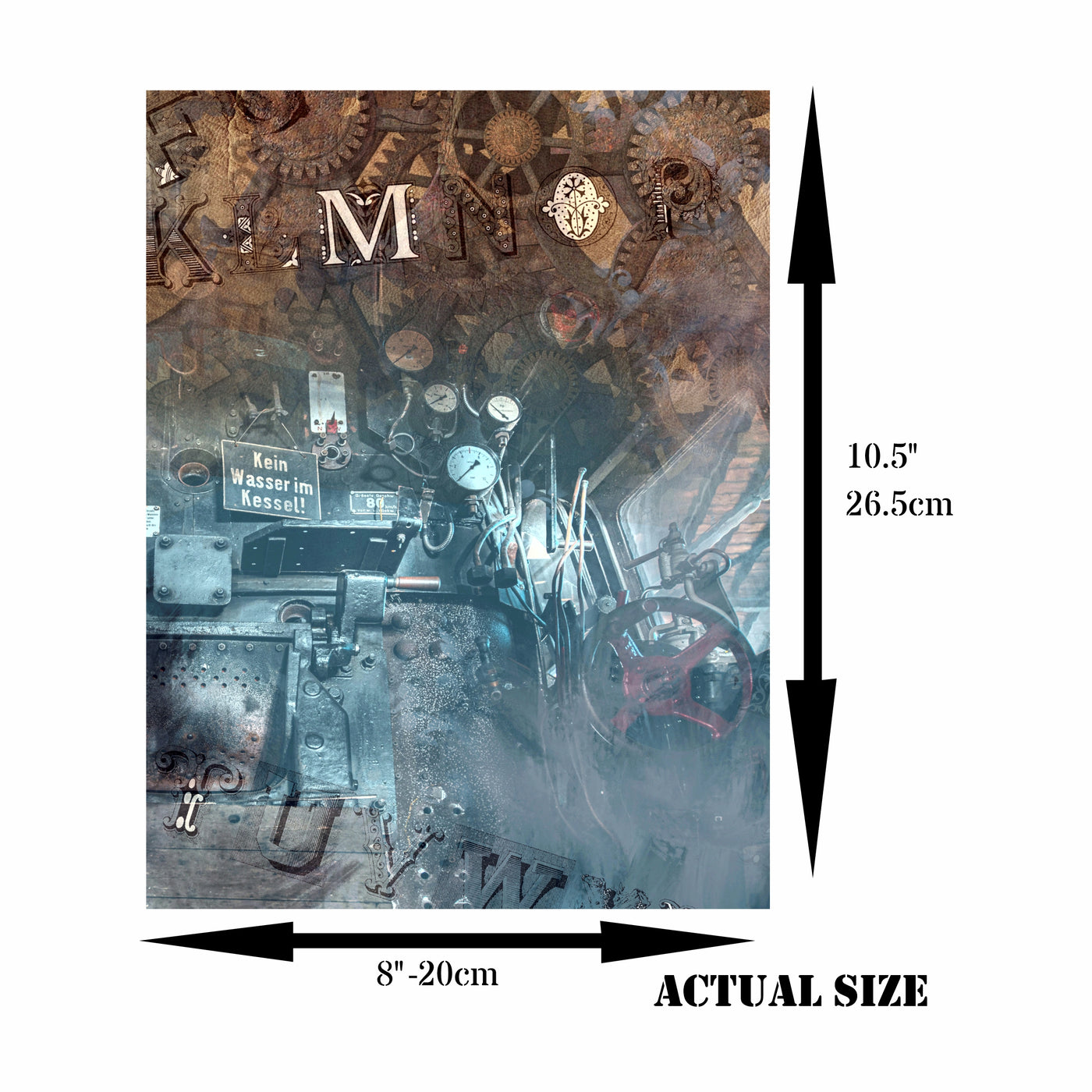 Dark Steampunk Rice Paper- 6 x Different Printed Mulberry Paper Images 30gsm