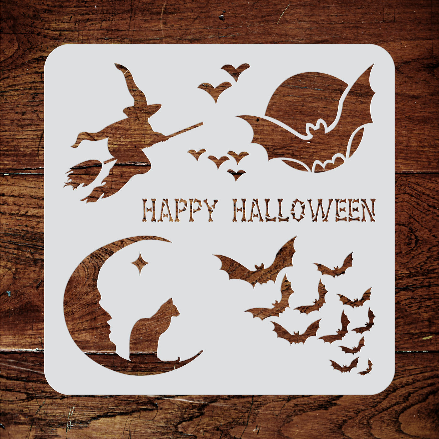 Halloween Card Stencil - Scary Halloween Door Bag