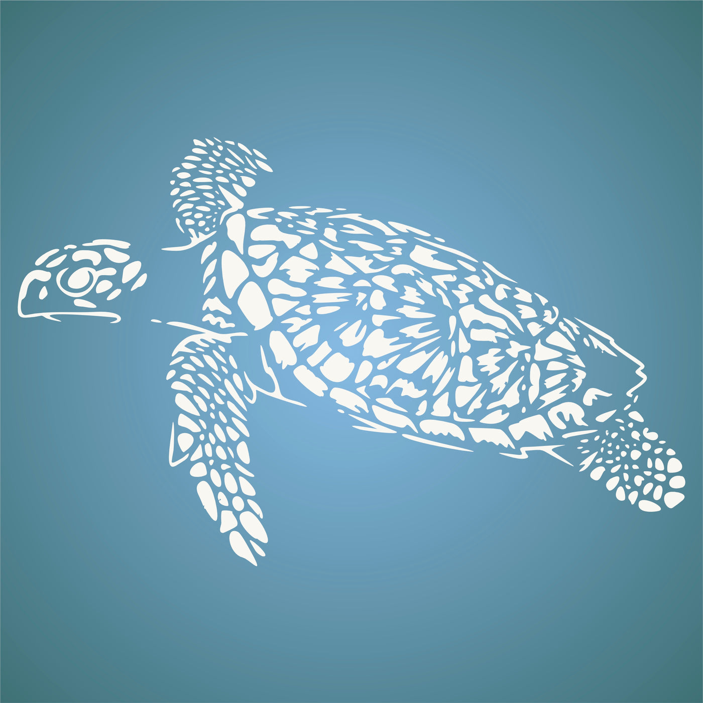 Sea Turtle Stencil - Sea Ocean Nautical Seashore Reef Fish