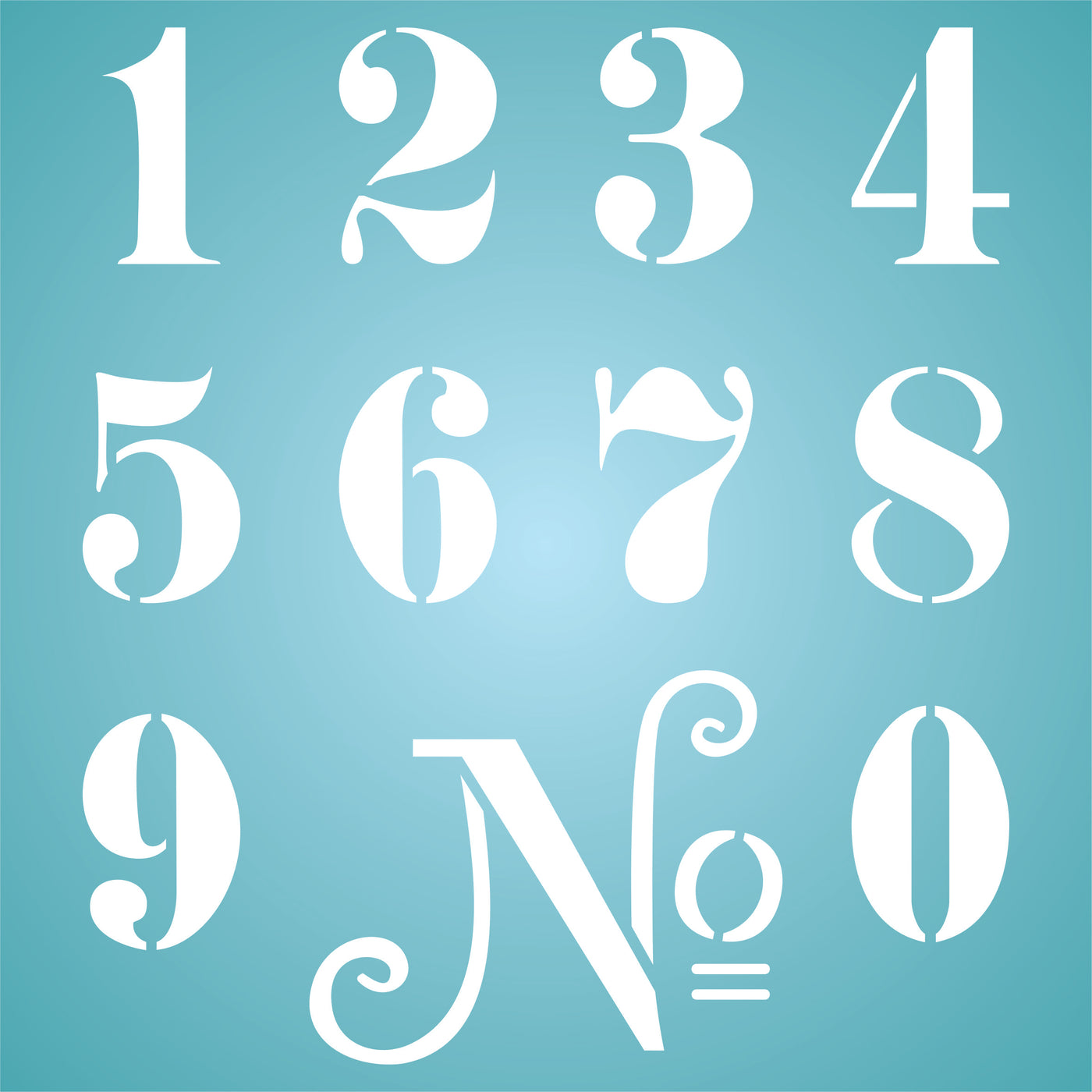 French Numbers Stencil - Vintage French Themed Word