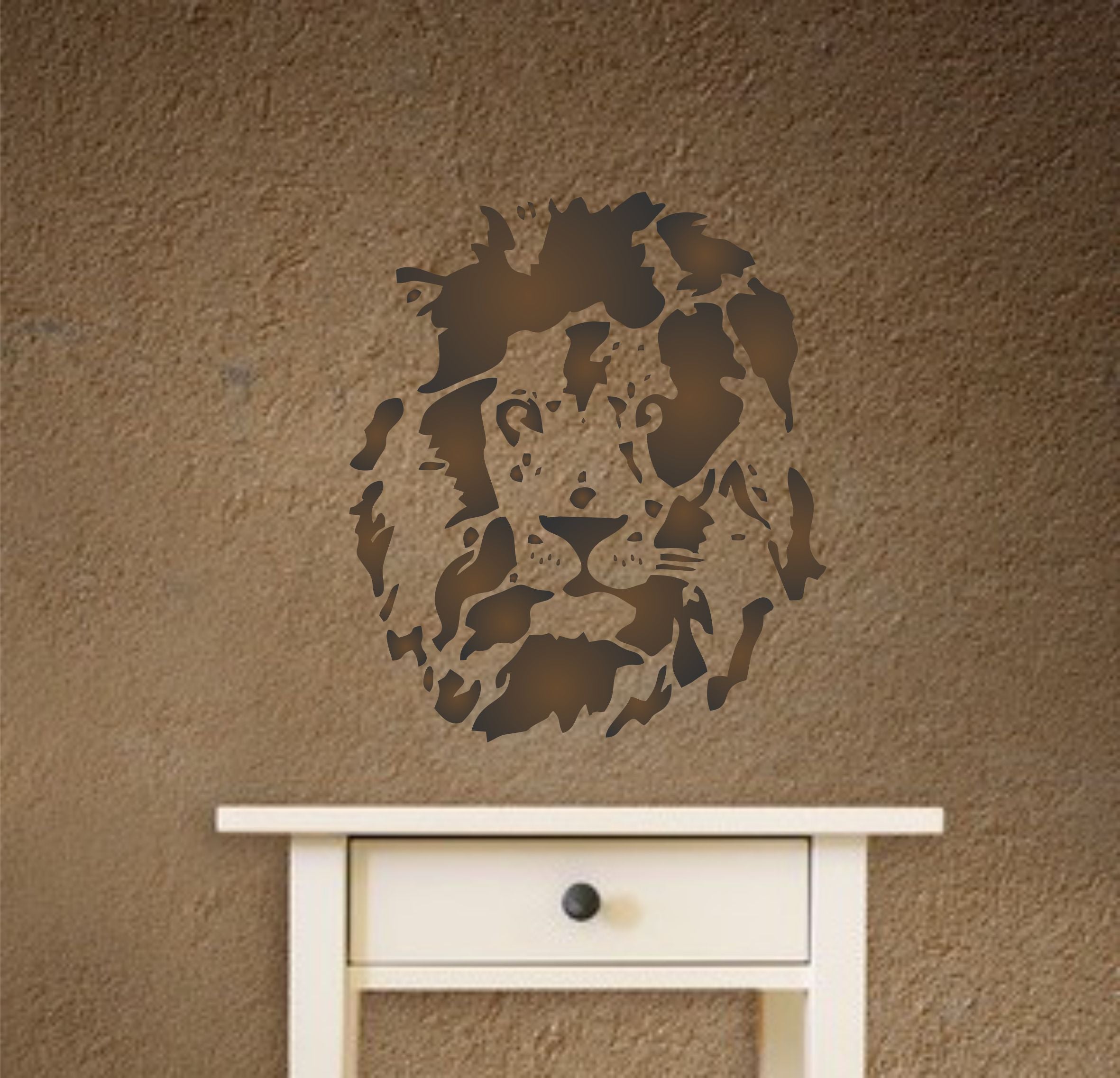 Lion Head Stencil - African Big Cat Wild Animal