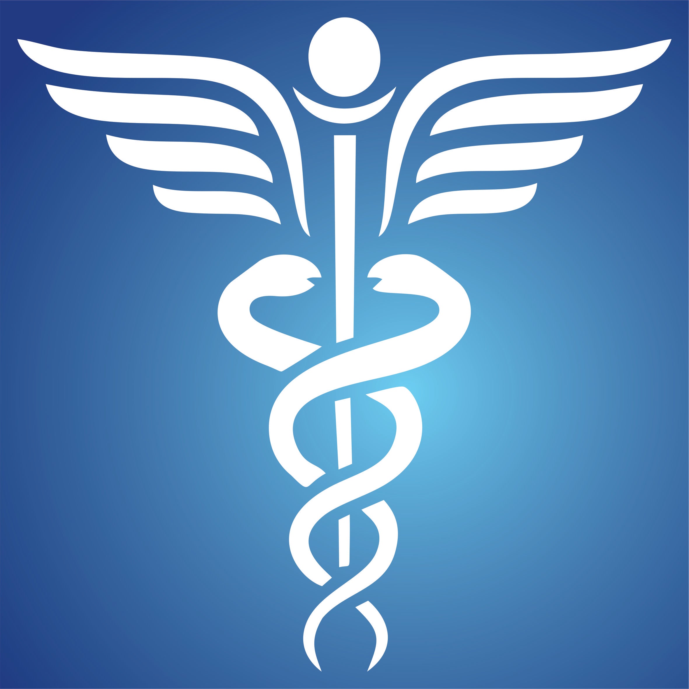 Caduceus Stencil - Staff of Hermes Medical Symbol