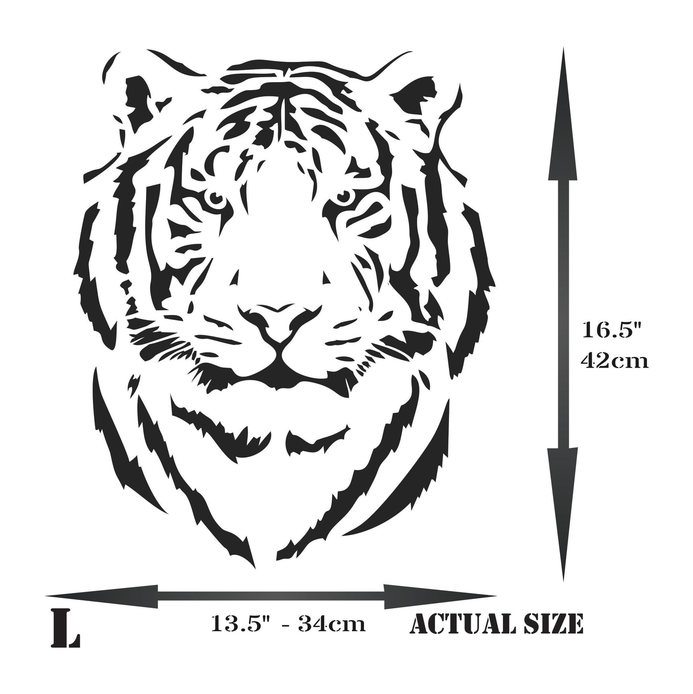 Tiger Head Stencil - African Big Cat Animal Wildlife