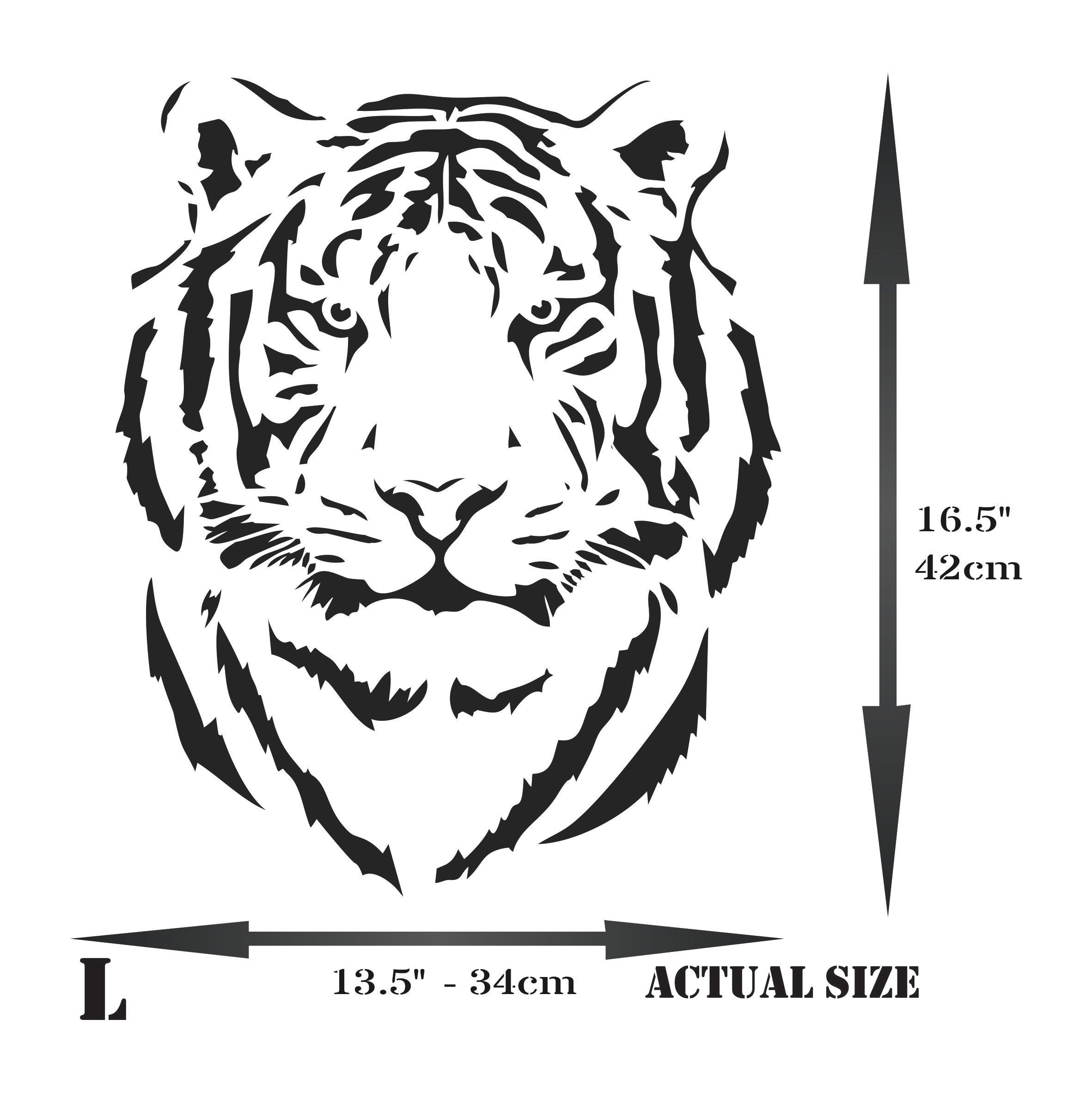 Tiger Head Stencil - African Big Cat Animal Wildlife