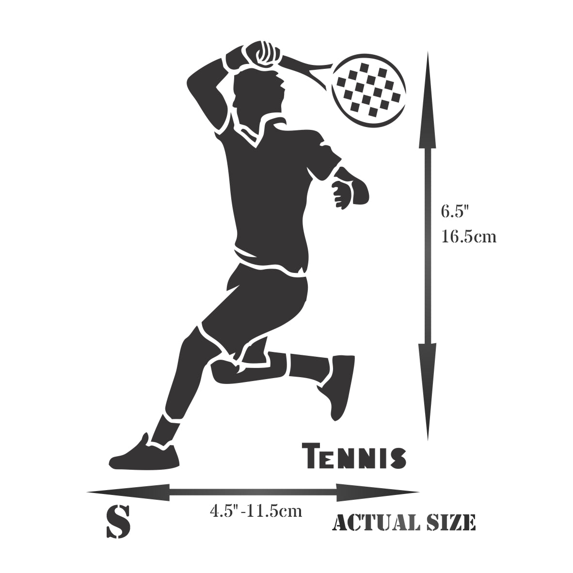 Tennis Stencil - Athlete Tennis Player Racket Word Quote