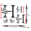 Flower Monogram H Stencil- Leaf Flower Initial 3 Sizes on One Sheet