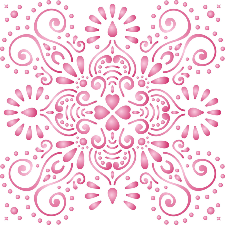 Damask or Tile Stencil - Classic Alloverpaper Damask Pattern