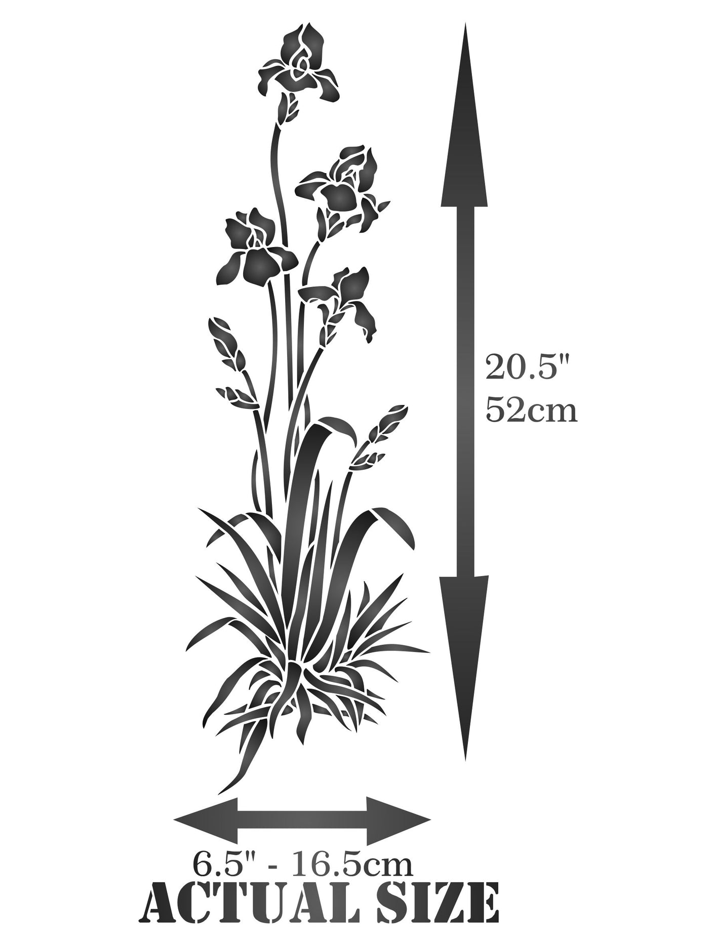 Iris Stencil- Single Flower Floral Plant