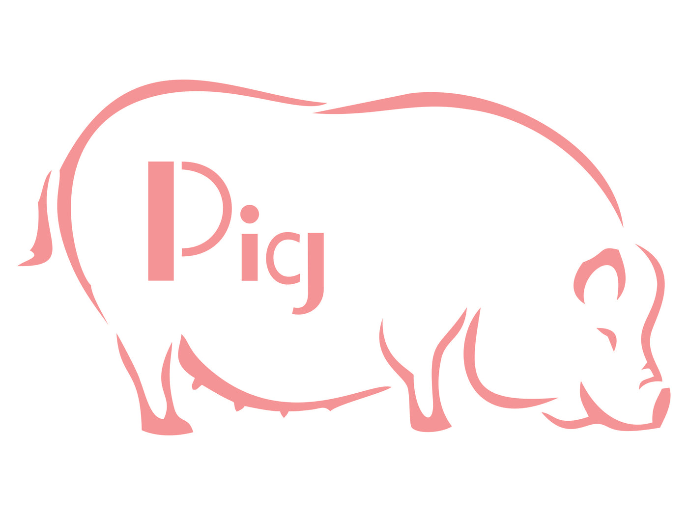 Pig Stencil - Farm Animal Hog Sow Chinese Year of The Pig