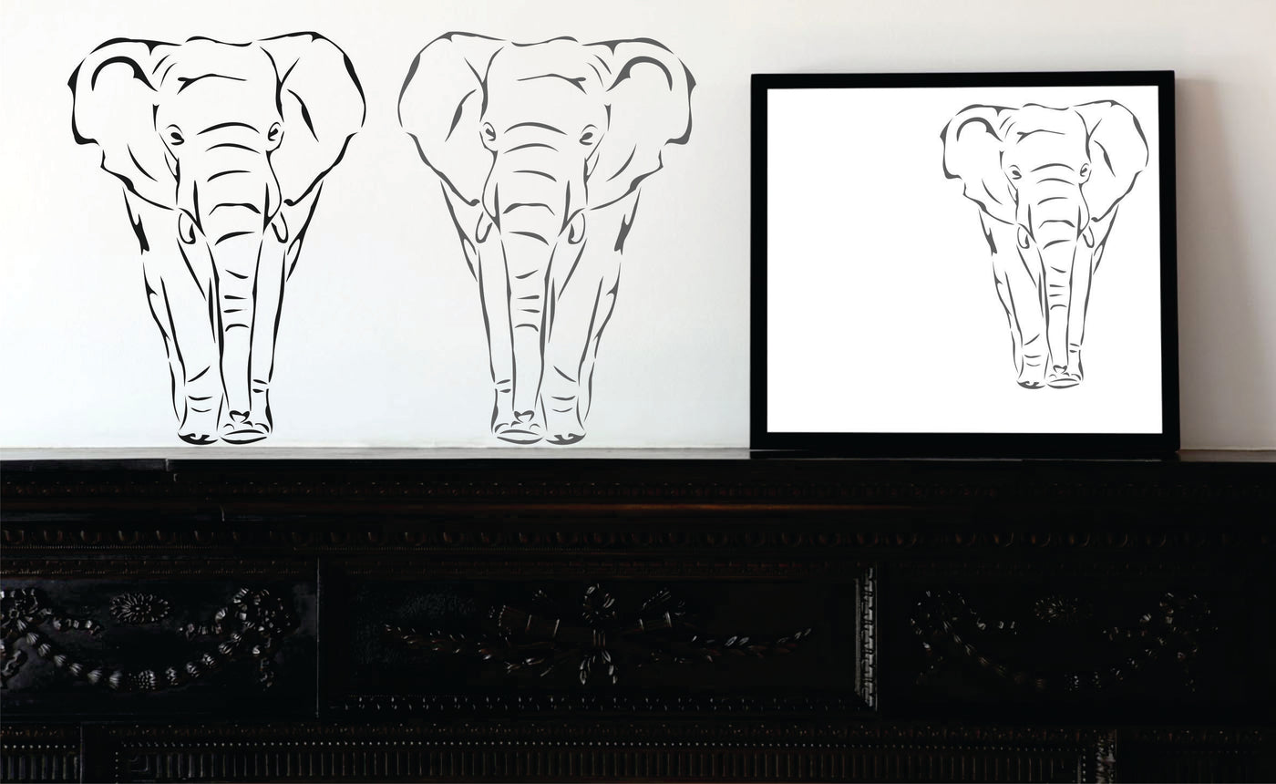 African Elephant Stencil - African Animal Wildlife