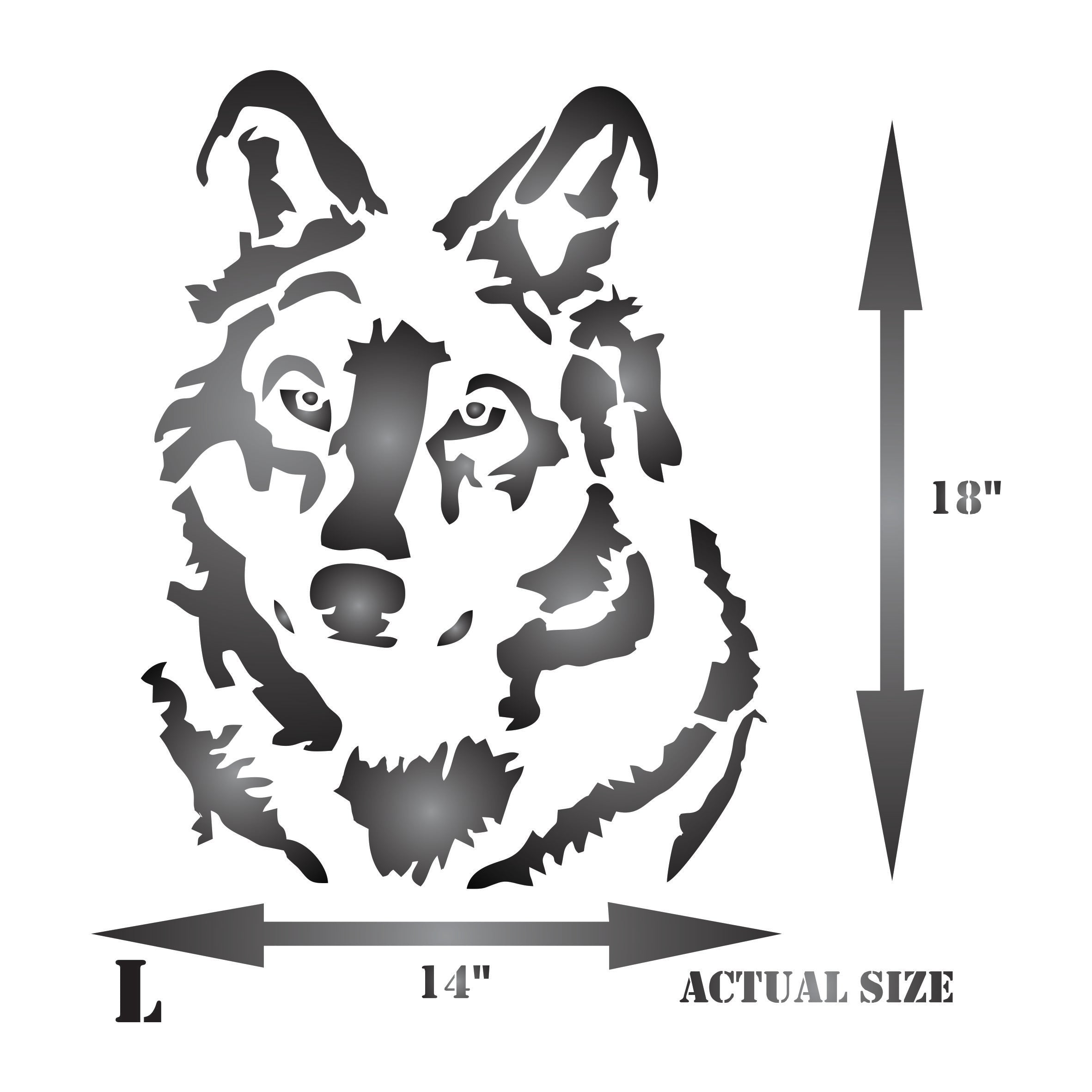 Wolf Stencil - Dog Wild Animal Wolf Head