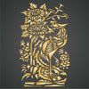 Oriental Pheasant Stencil - Traditional Asian Chinese Bird with Flowers