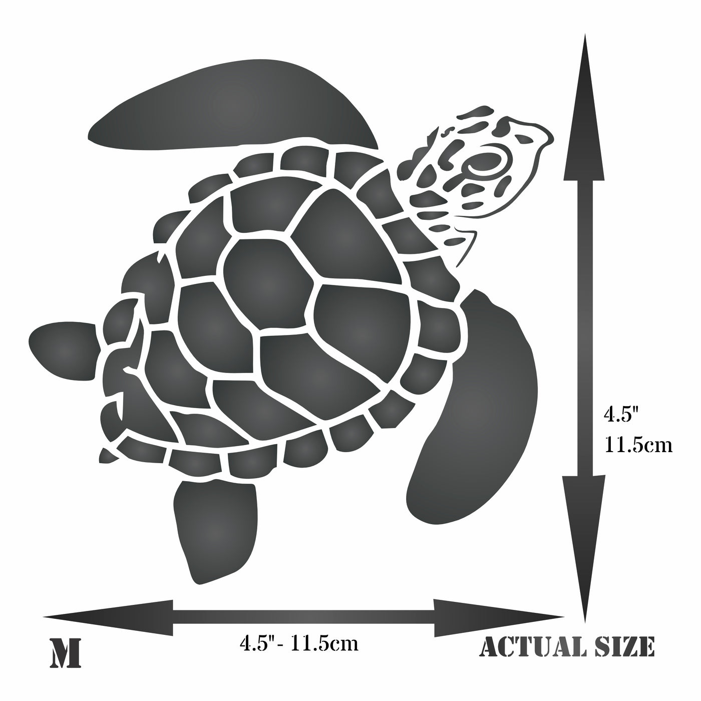 Turtle Stencil - Sea Ocean Nautical Seashore Reef Fish