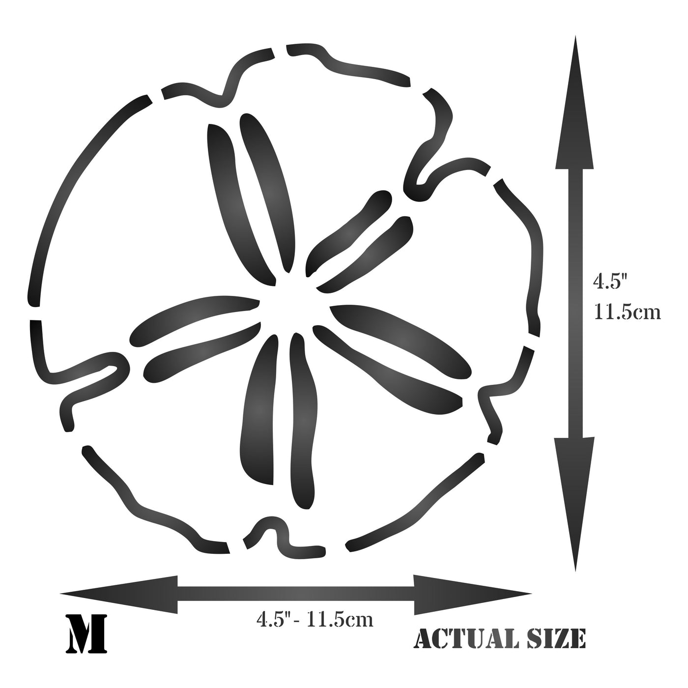 Sand Dollar Stencil - Sea Ocean Nautical Seashore Reef Fish