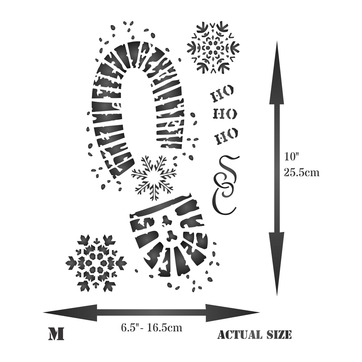 Santas Footprint Stencil - Christmas Decoration Boot Print Snowflakes