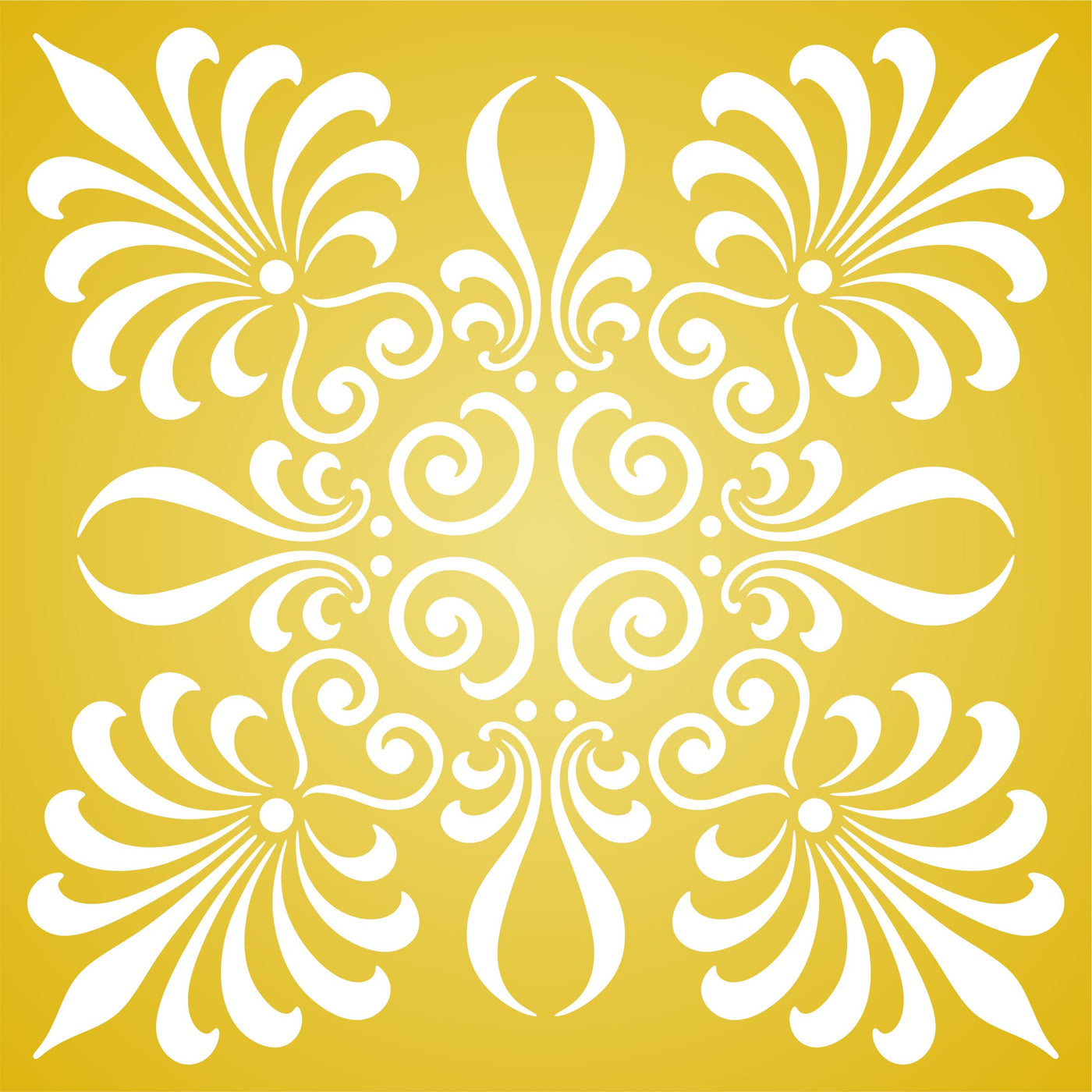 Palmette Square Stencil - Greek Inspired Allover Damask Decor