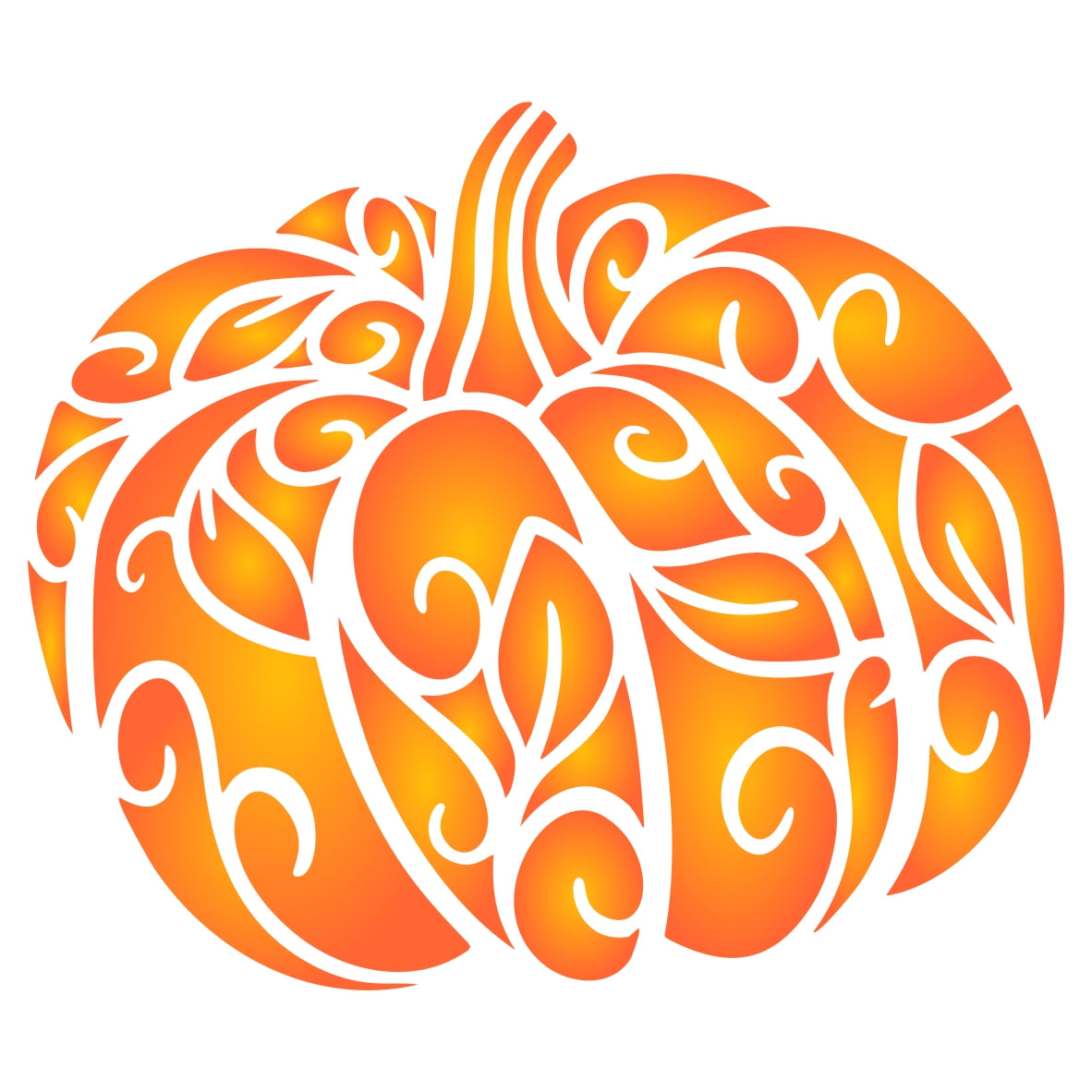 Fancy Pumpkin Stencil - Decorative Halloween Thanksgiving Vegetable Pumpkin