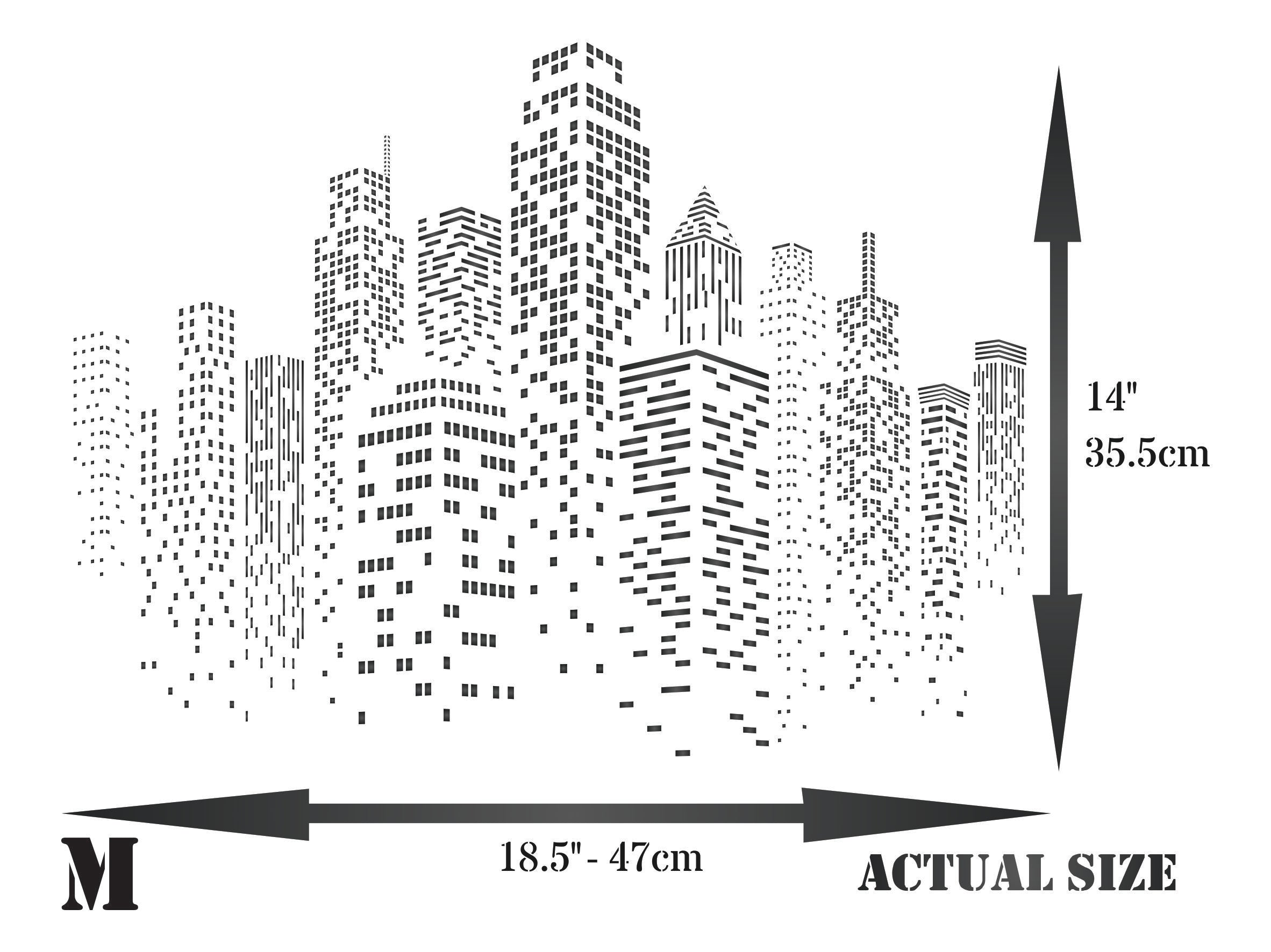 Skyscraper Stencil - Cityscape Skyline City Buildings