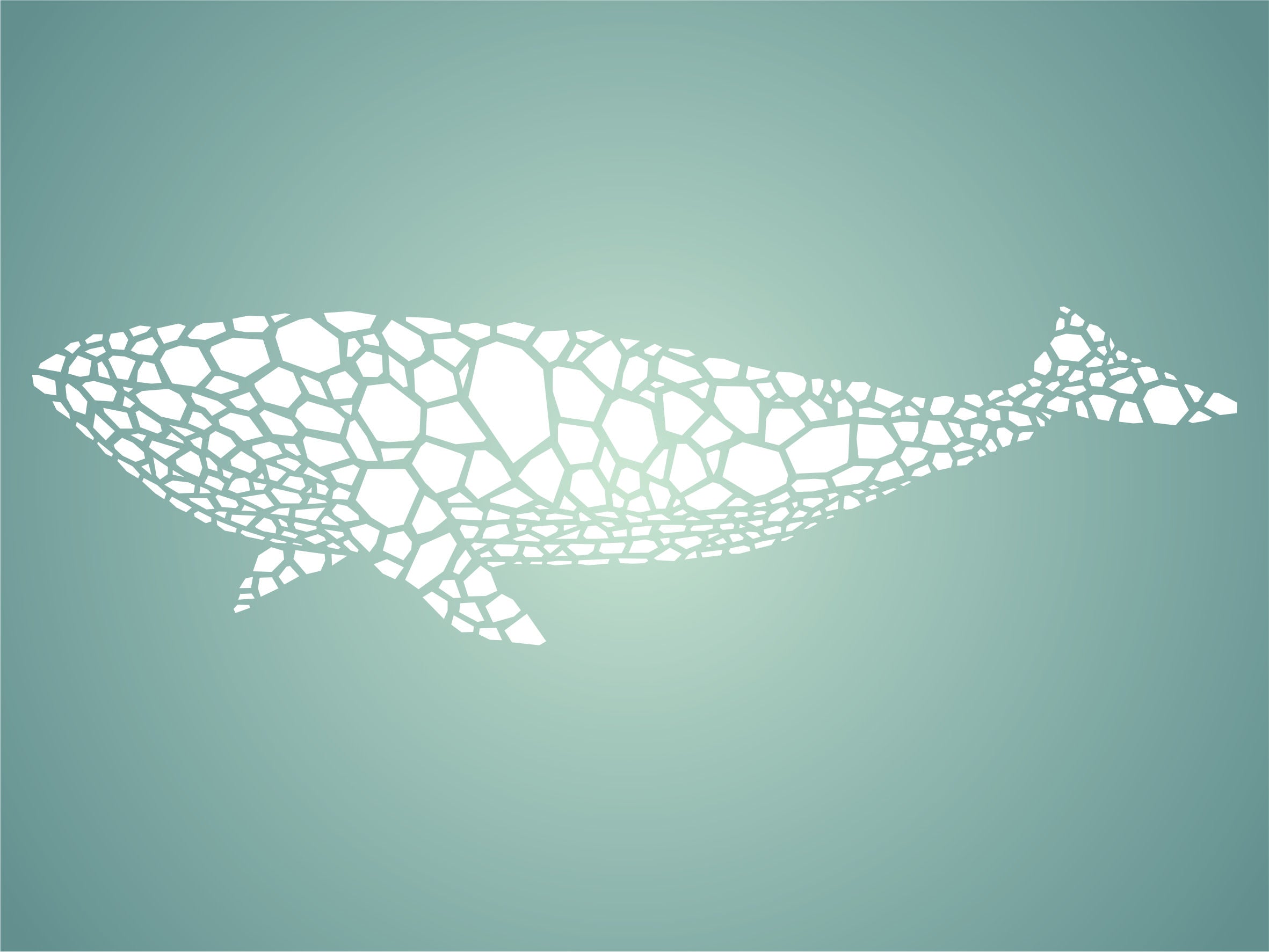 Whale Stencil - Mosaic Fish Blue Whale