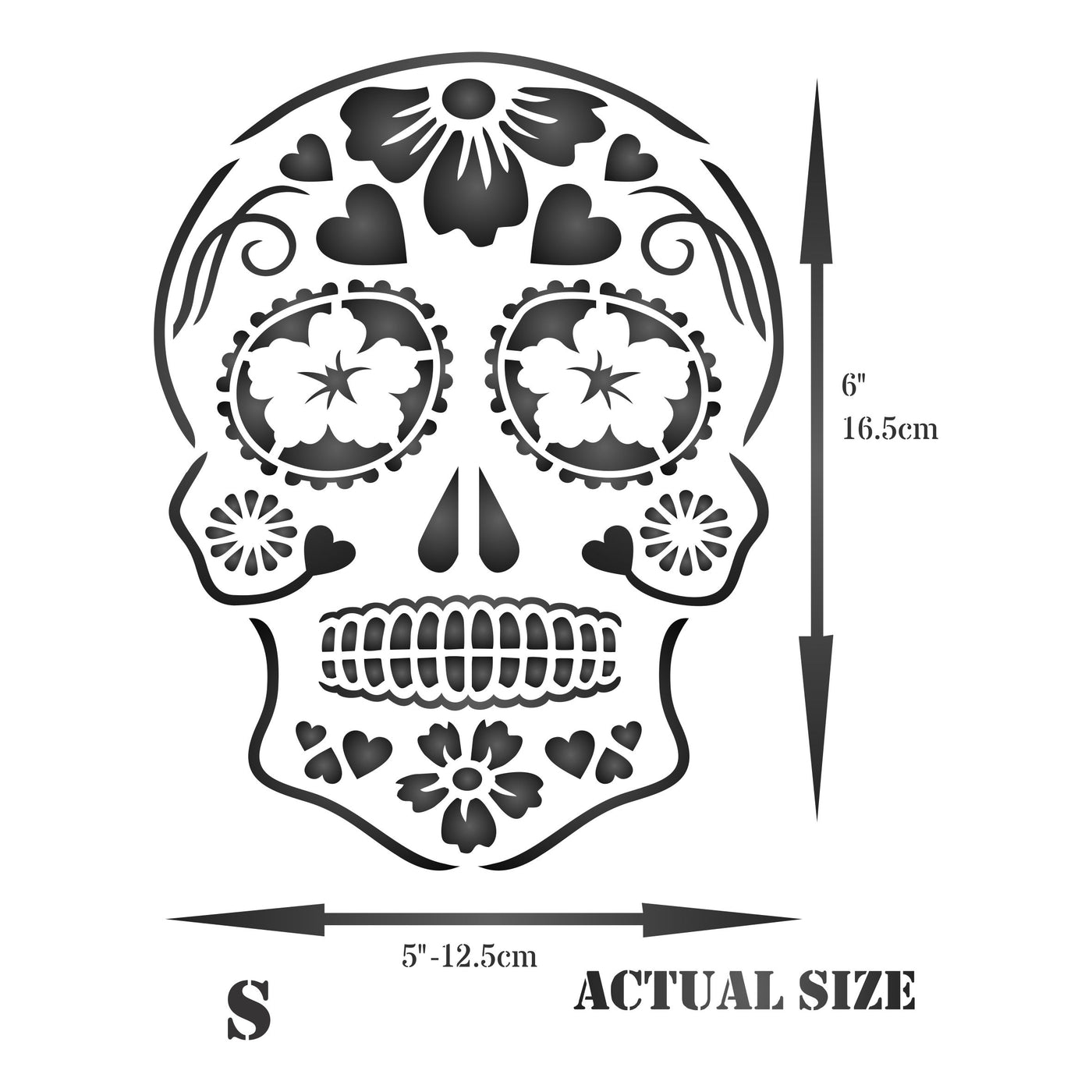 Day of The Dead Sugar Skull Stencil - Halloween Decor