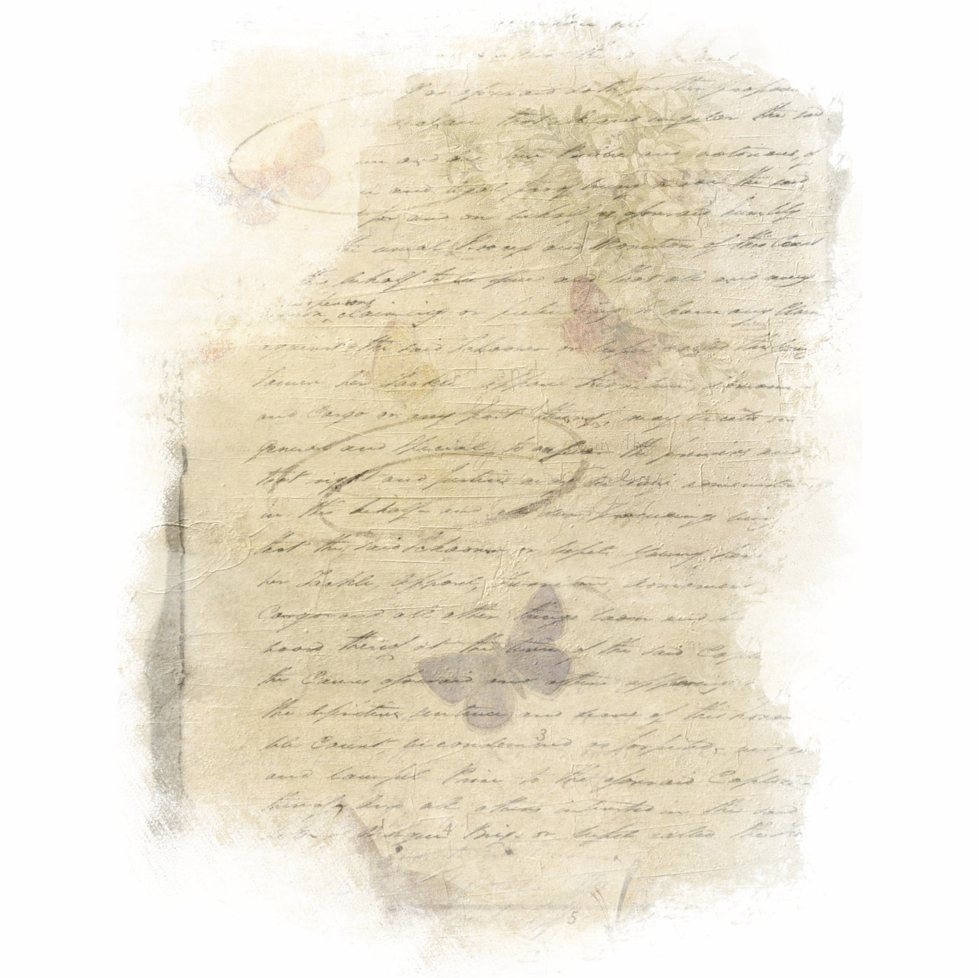 Letter Overlay Rice Paper- 6 x Printed Mulberry Paper Images 30gsm