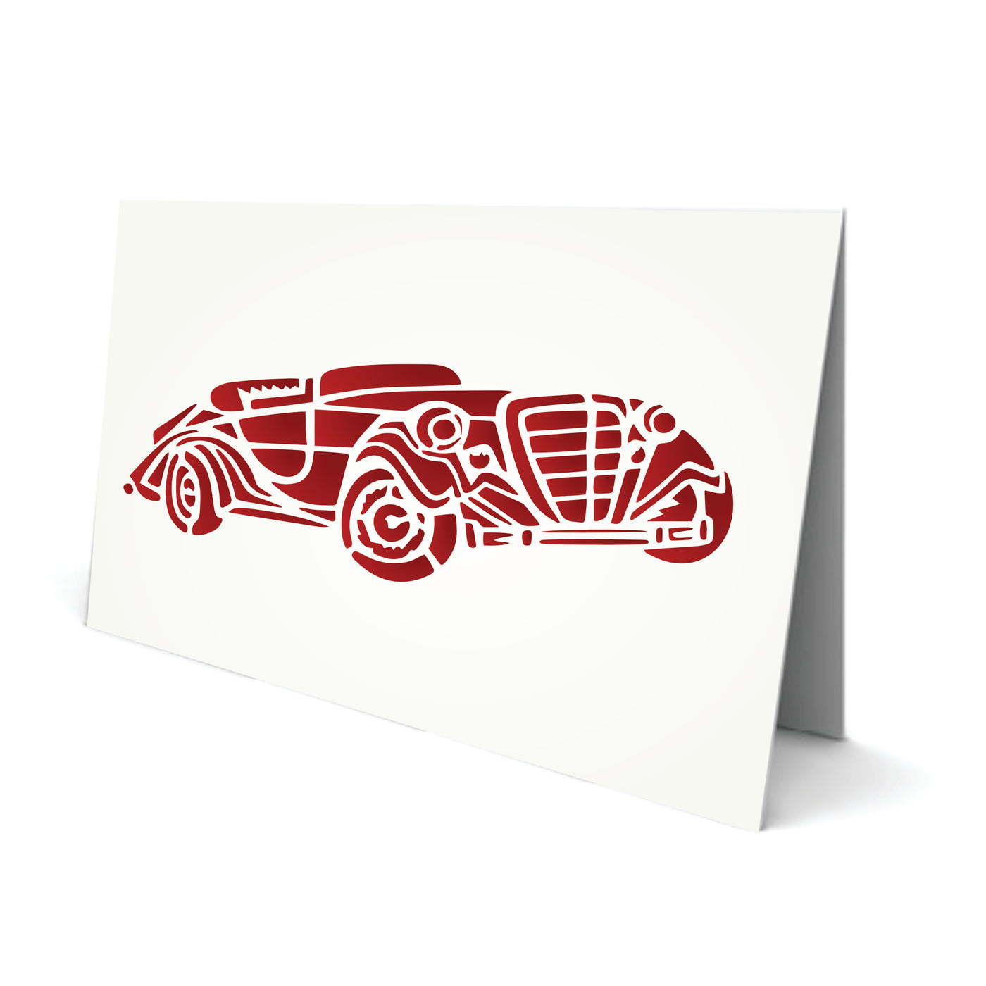 Vintage Cars Stencil - 3 Antique Automobiles