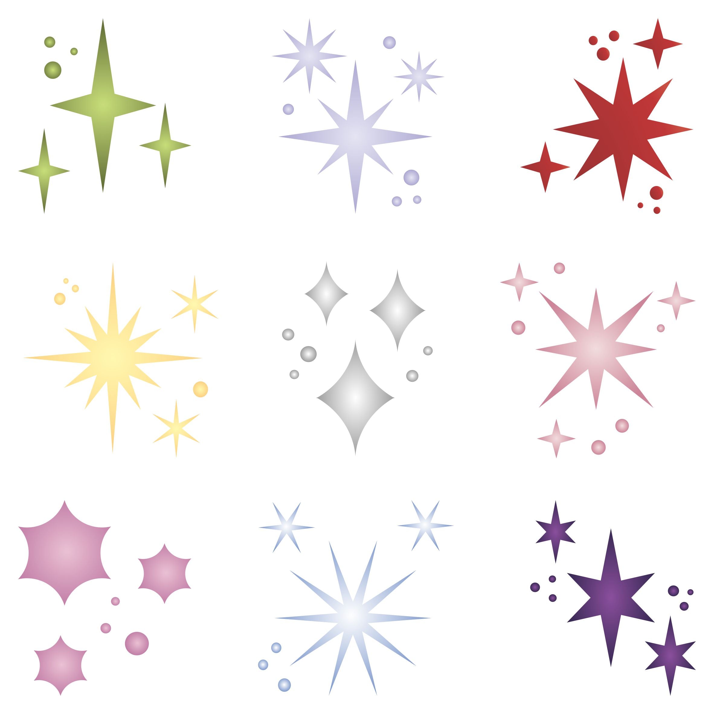 Sparkling Stars Stencil - Shiny Sparks Glitter Twinkle Star Sparkle