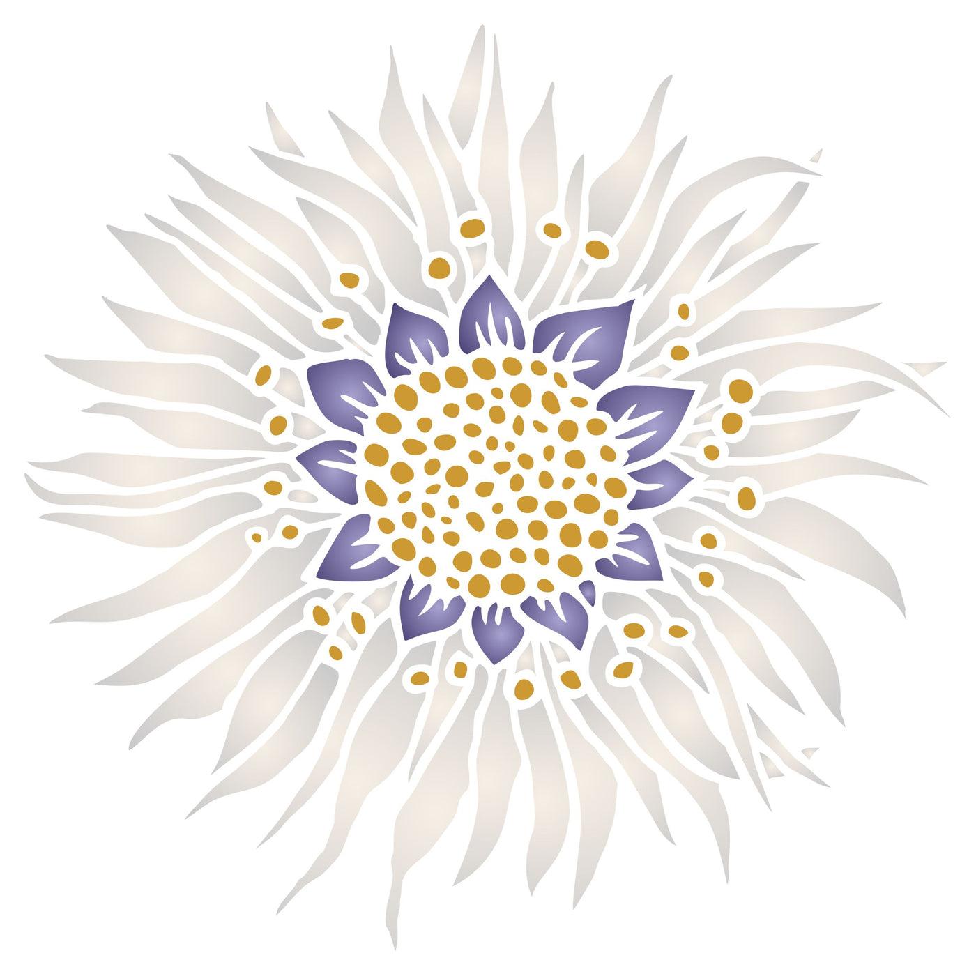 Passion Flower Stencil - Stylized Passiflora Vine Flower Design