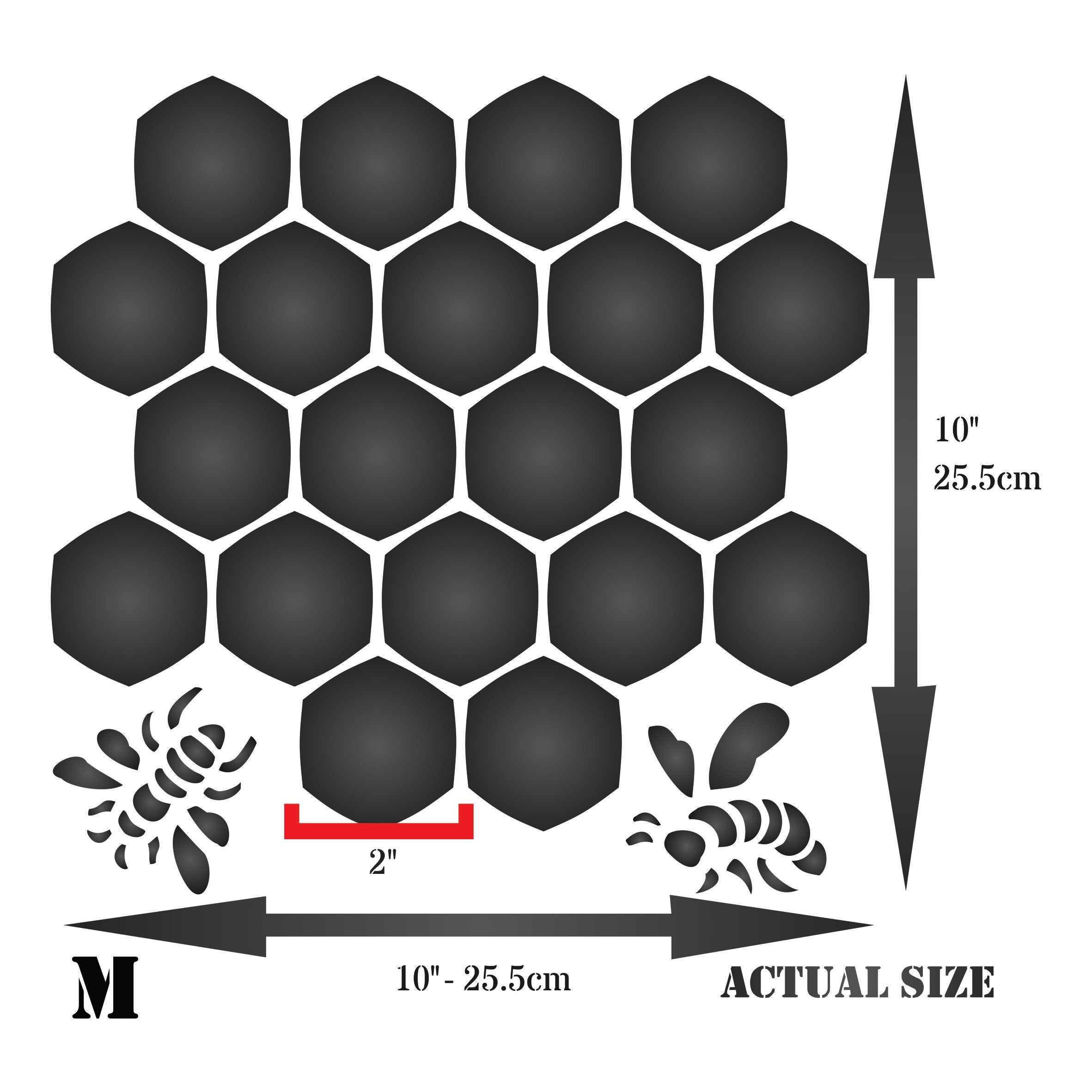 Honeycomb Stencil - Large Bee Honey Comb Hexagon