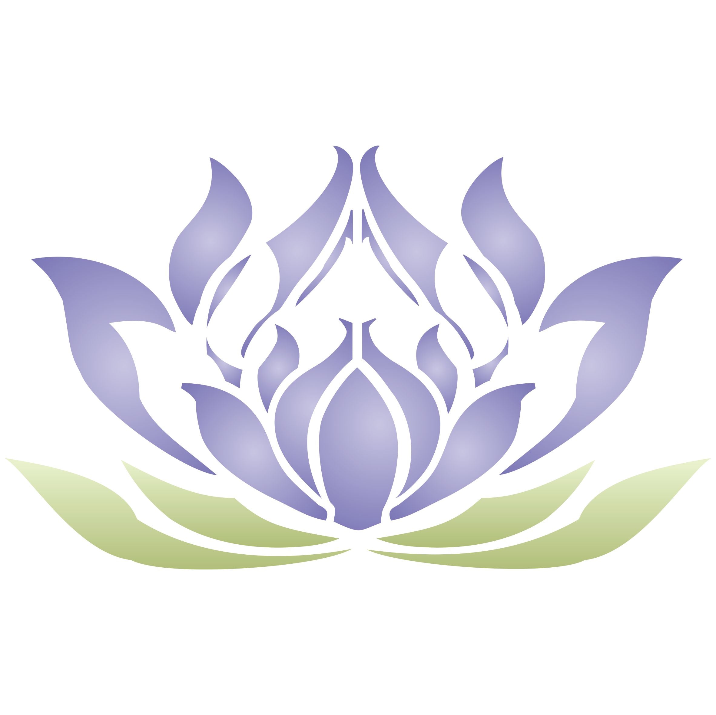 Lotus Flower Stencil- Stylized Oriental Asian Lotus Bloom