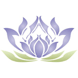Lotus Flower Stencil- Stylized Oriental Asian Lotus Bloom