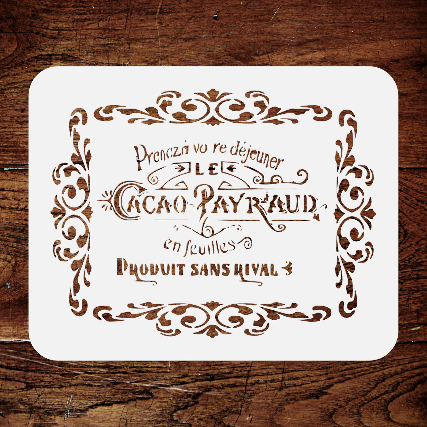 Cacao Payraud Stencil- Vintage French Themed Sign Label