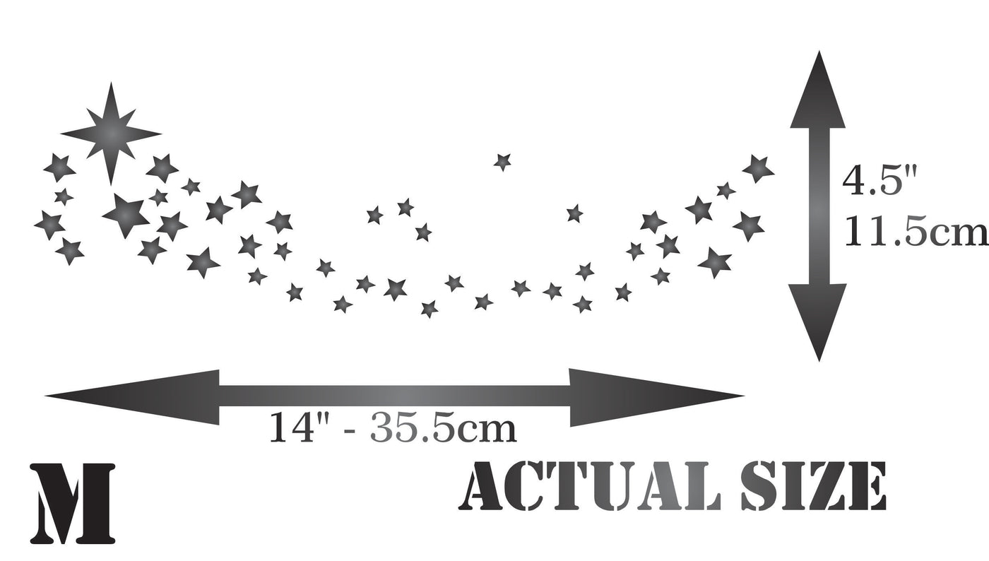 Stars Stencil - Celestial Star Border for Painting Template