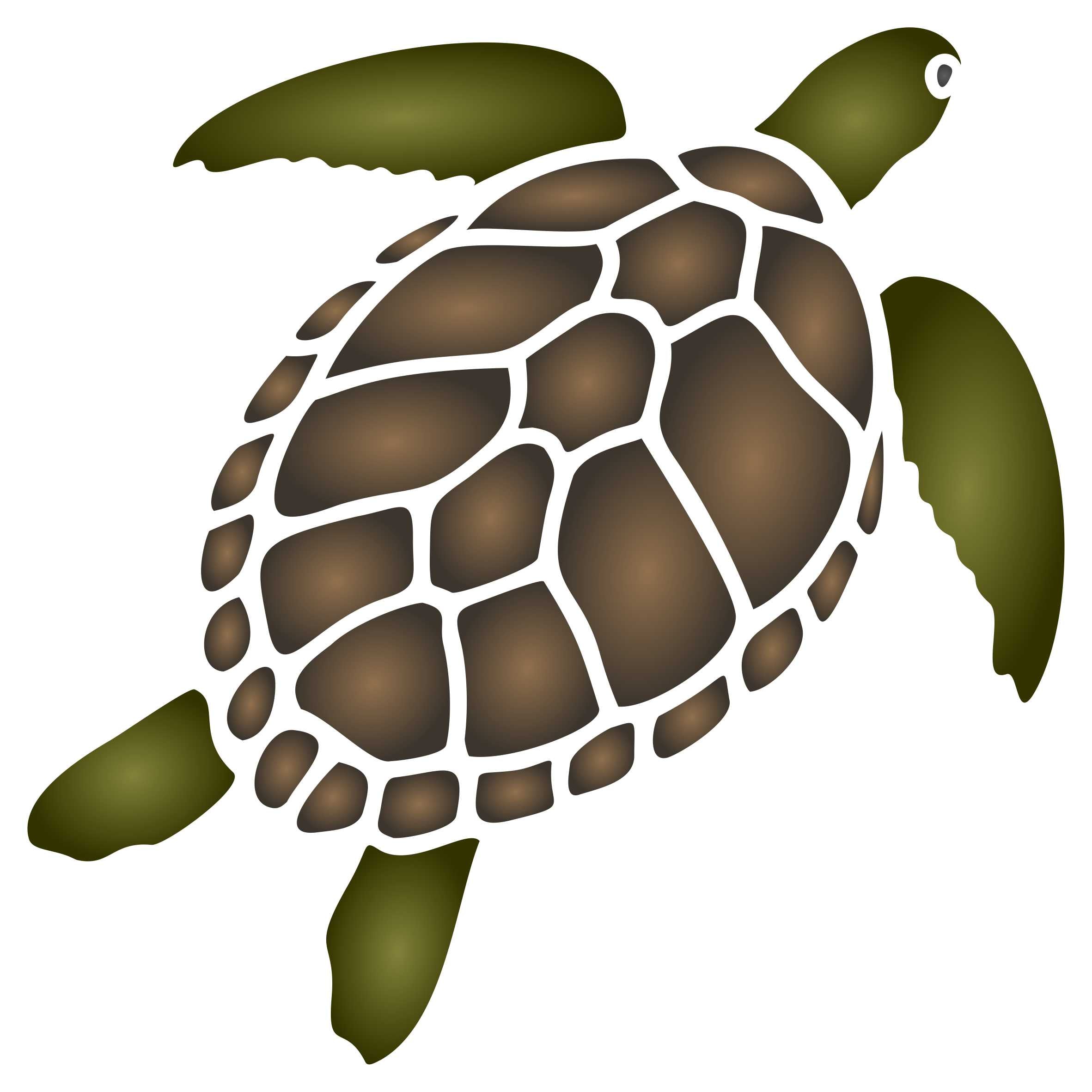 Turtle Stencil - Sea Ocean Nautical Seashore Reef Endangered