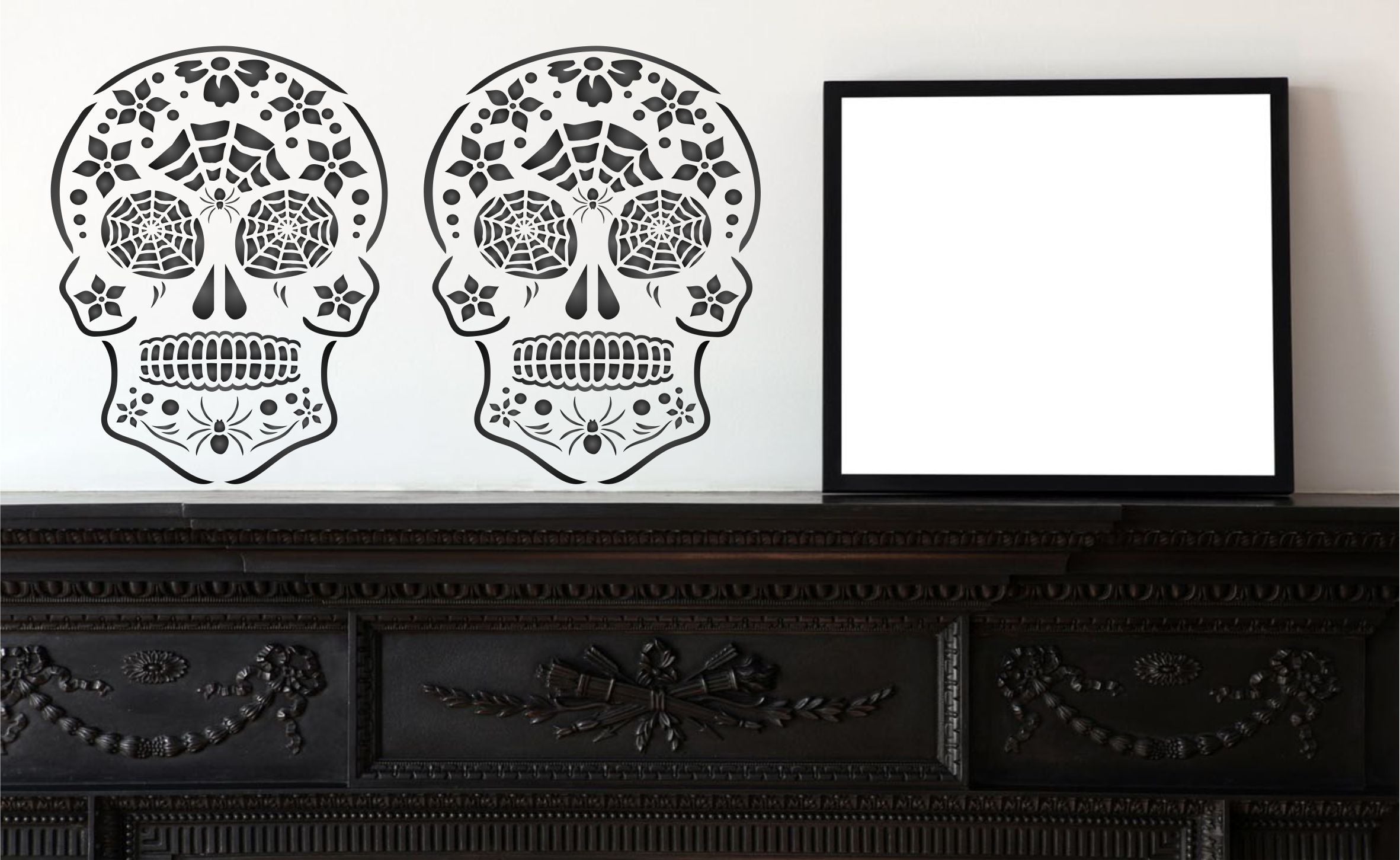 Halloween Sugar Skull Stencil - Day of The Dead Decor