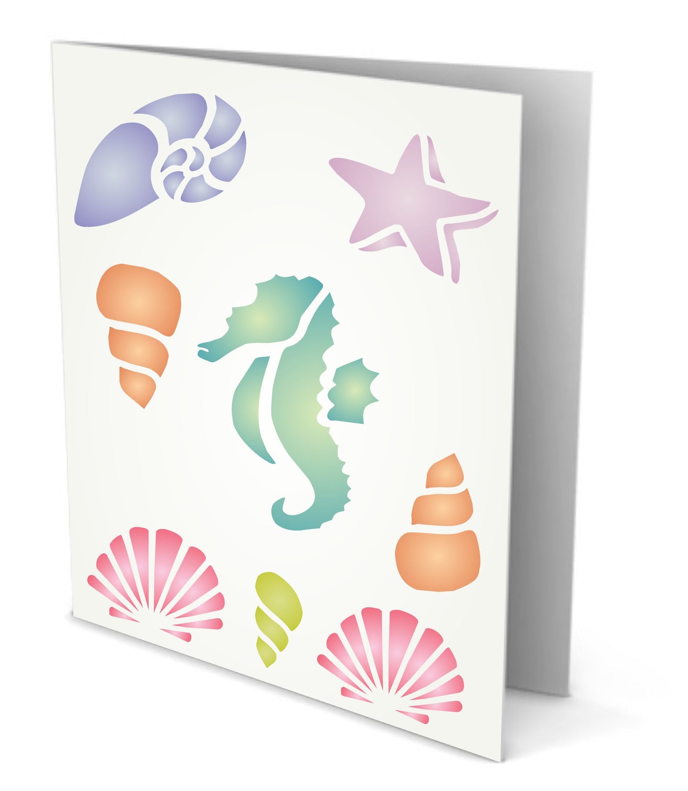 Ocean Stencil - Sea Shell Nautical Seashore Reef