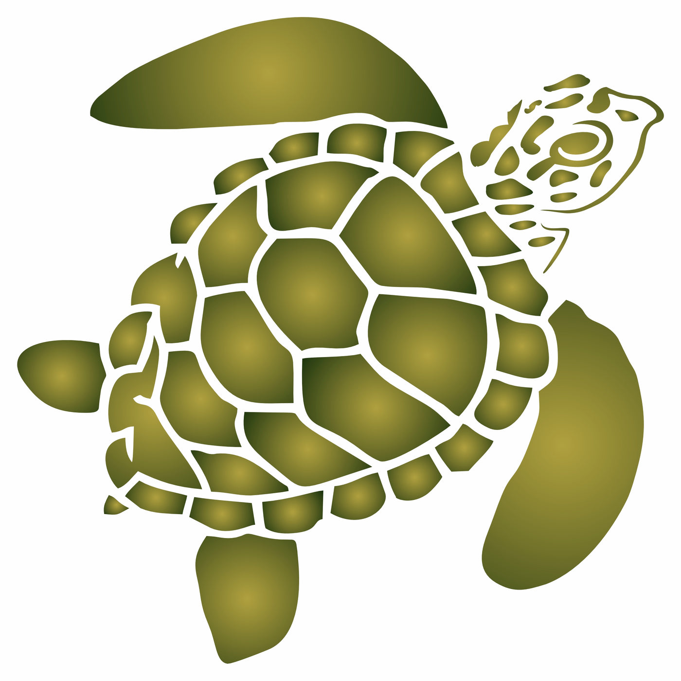 Turtle Stencil - Sea Ocean Nautical Seashore Reef Fish