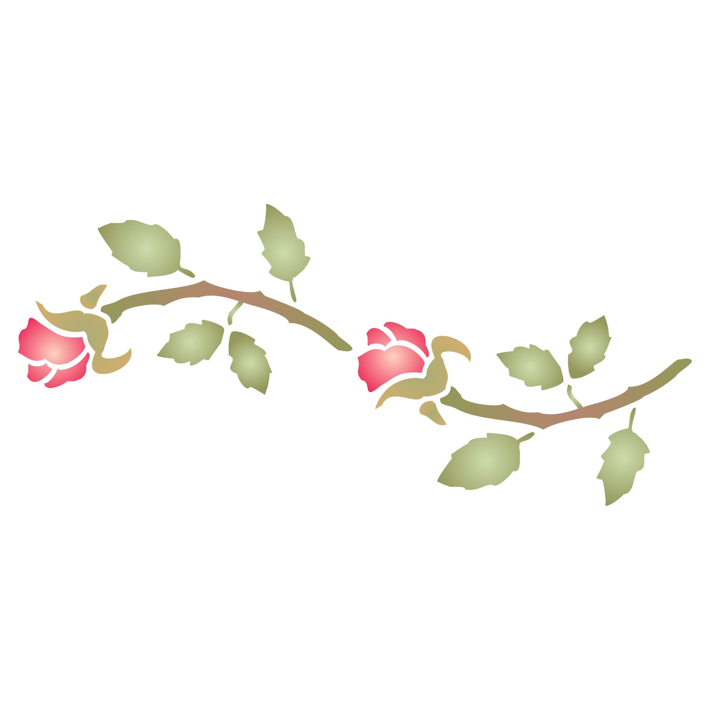 Rose Bud Stencil - Border Flower