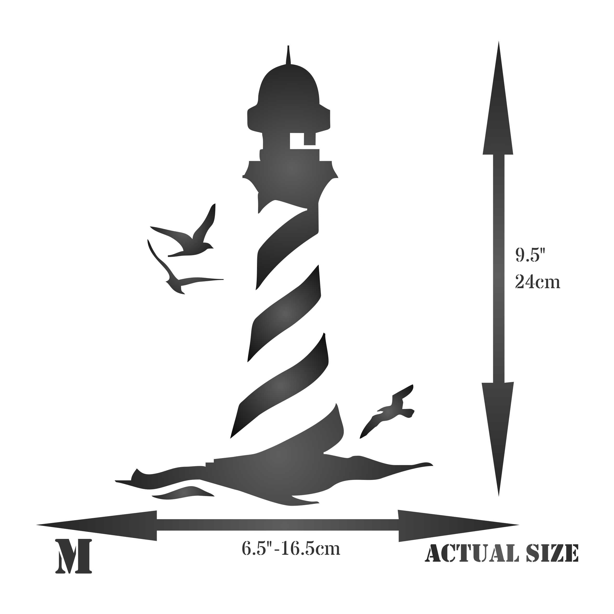 Lighthouse Stencil - Naive Sea Ocean Nautical Seagulls