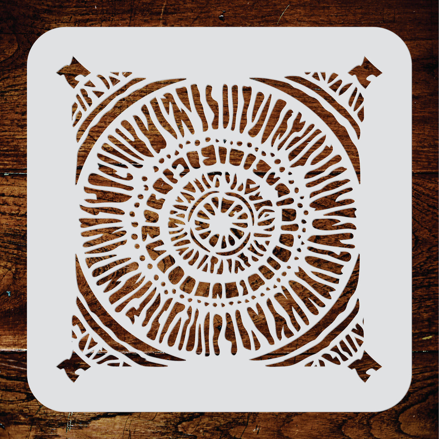 Mudcloth Mandala Stencil - Tile Size Reusable African Floor Furniture