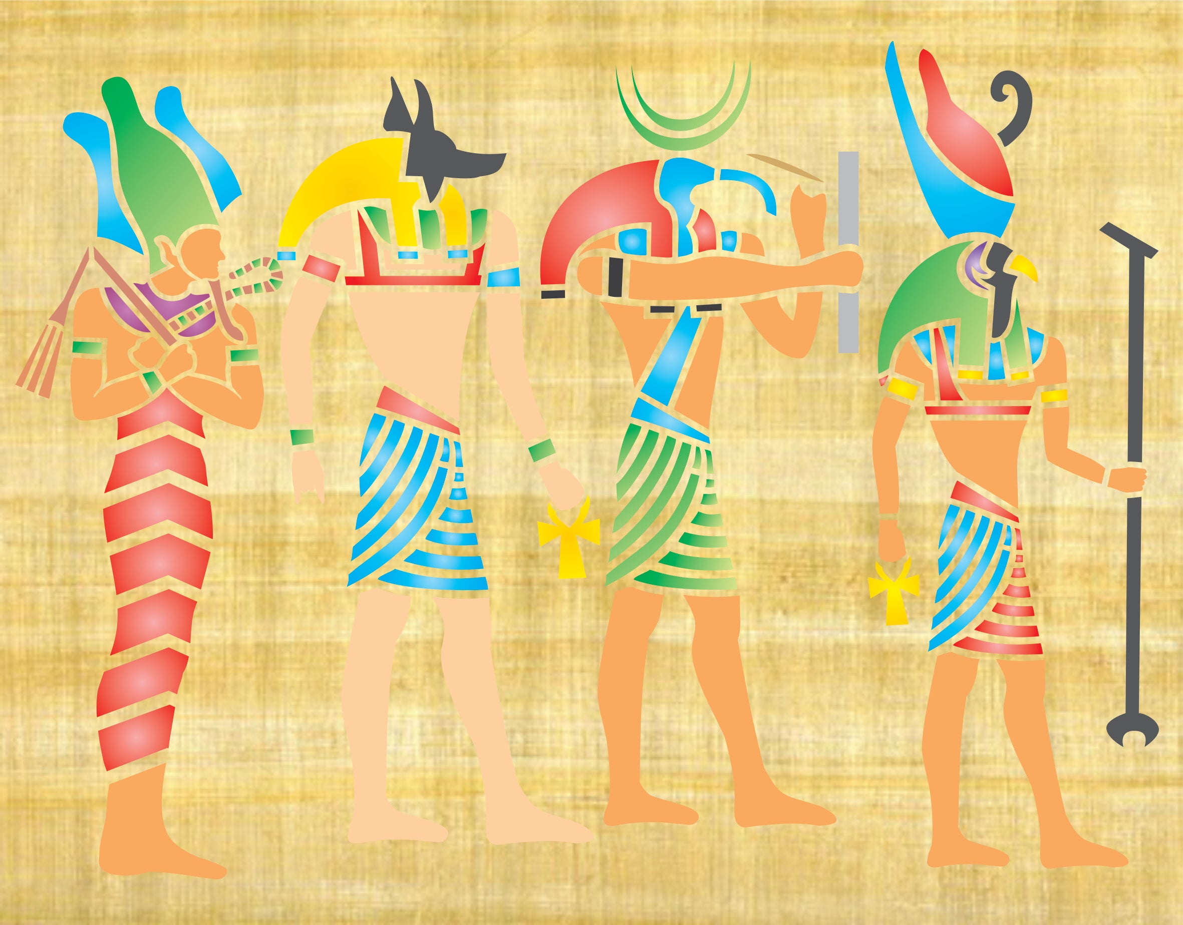 Egyptian Stencil - Classic Egypt Symbol Hyroglyphics