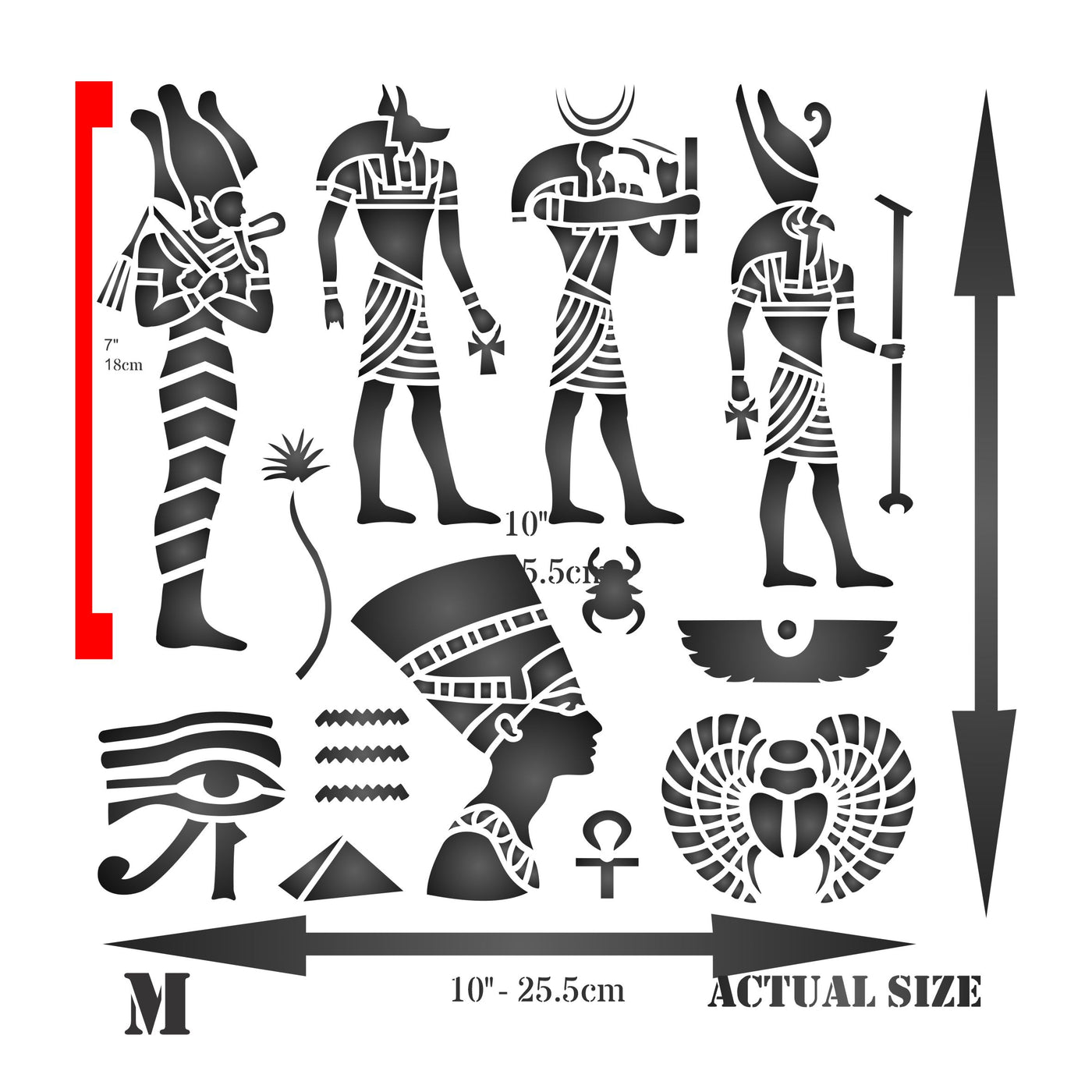 Egyptian Stencil - Classic Egypt Symbol Hyroglyphics