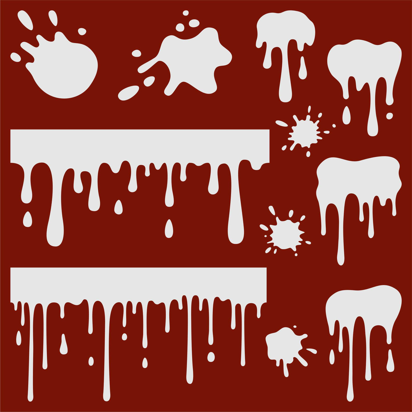 Drips Stencil - Blood Dripping Blot Drops Splatter Splashes Spatter Paint