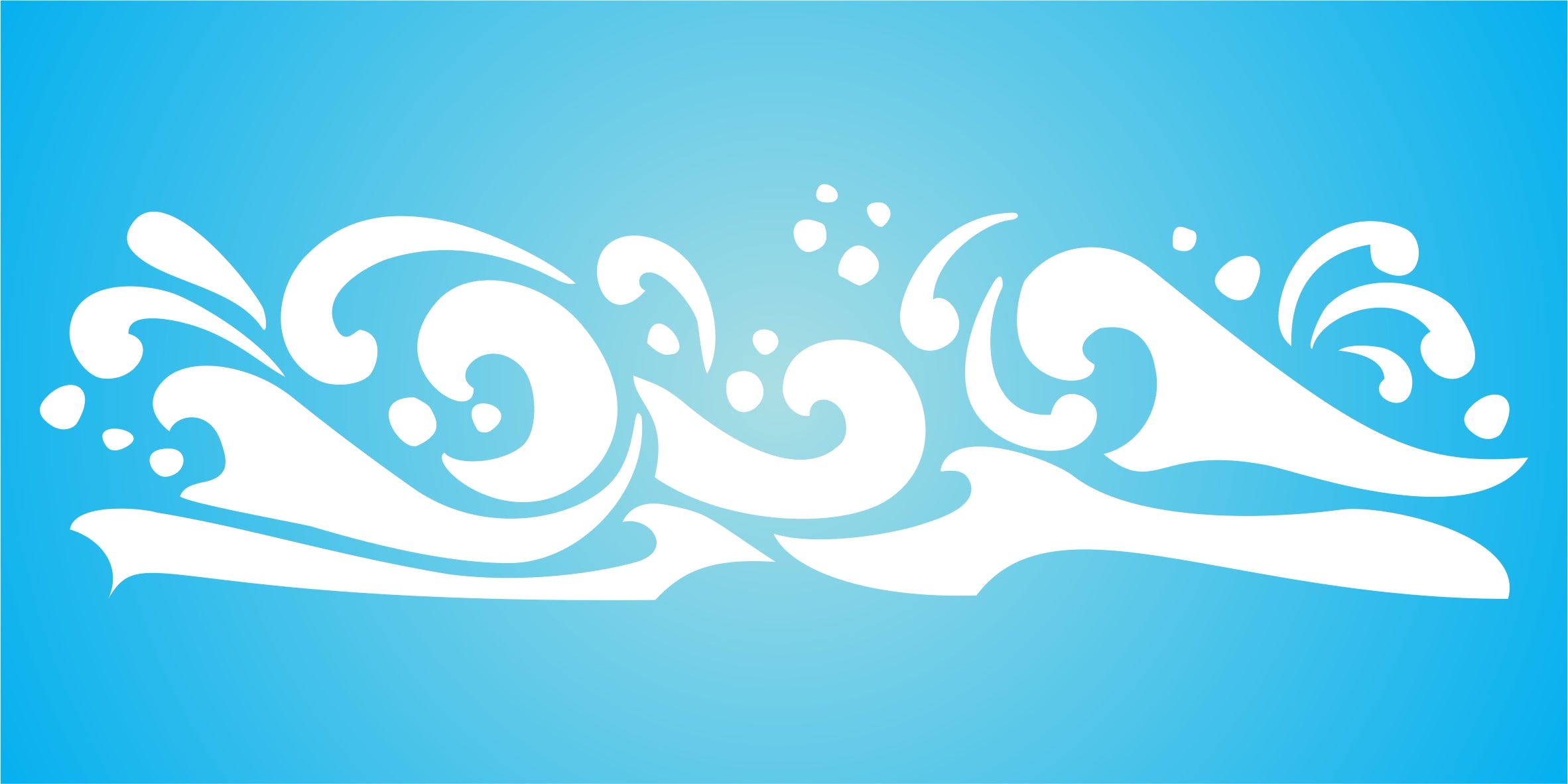 Wave Stencil- Sea Ocean Nautical Seashore Reef Border