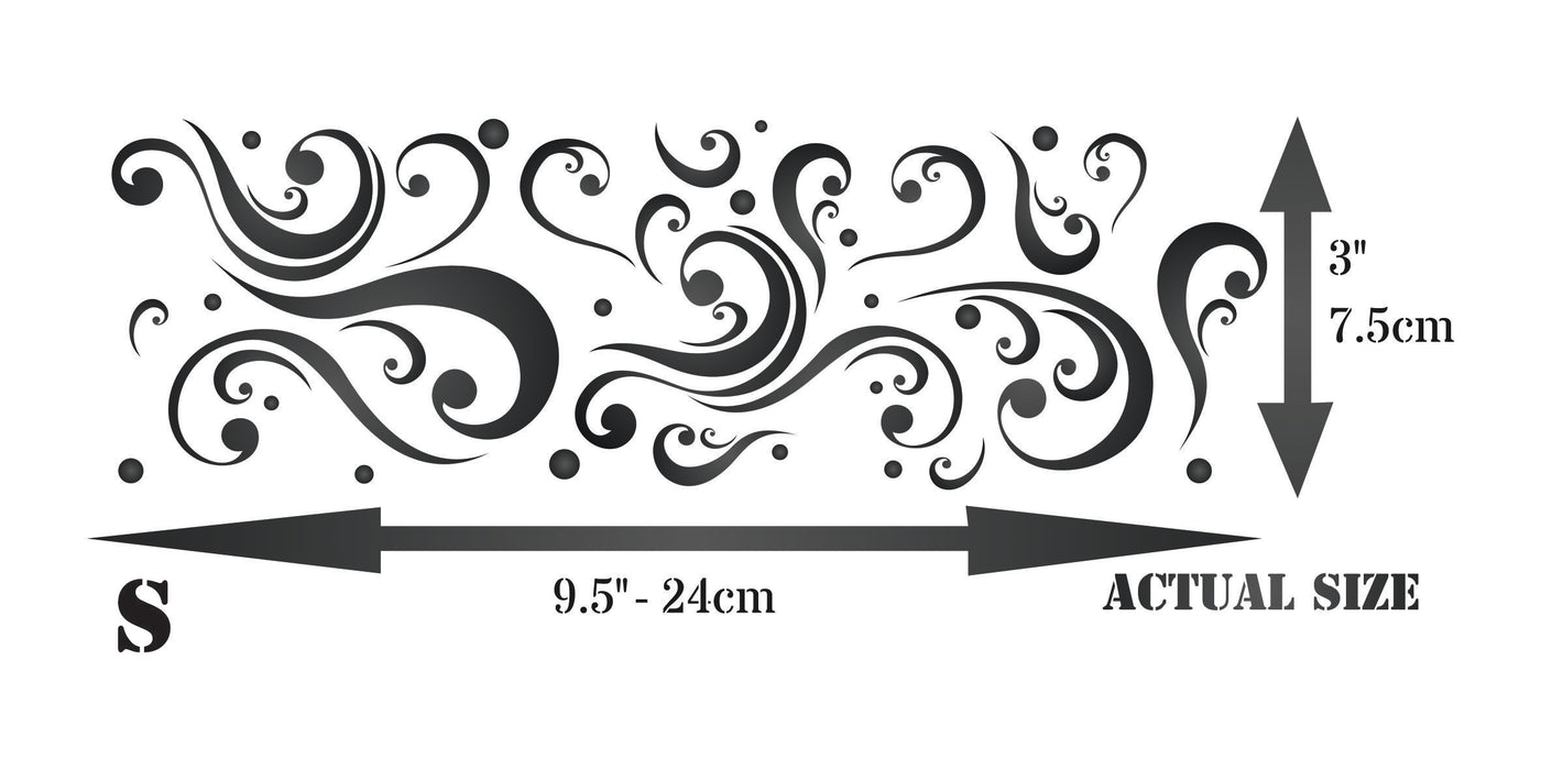 Abstract Scroll Stencil - Classic Art Nouveau Deco Border