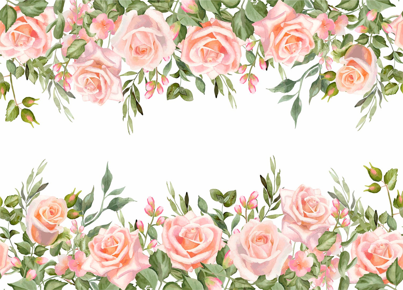 Pink Roses Border Rice Paper- 3 Sheets Printed Mulberry Paper Border 36gsm