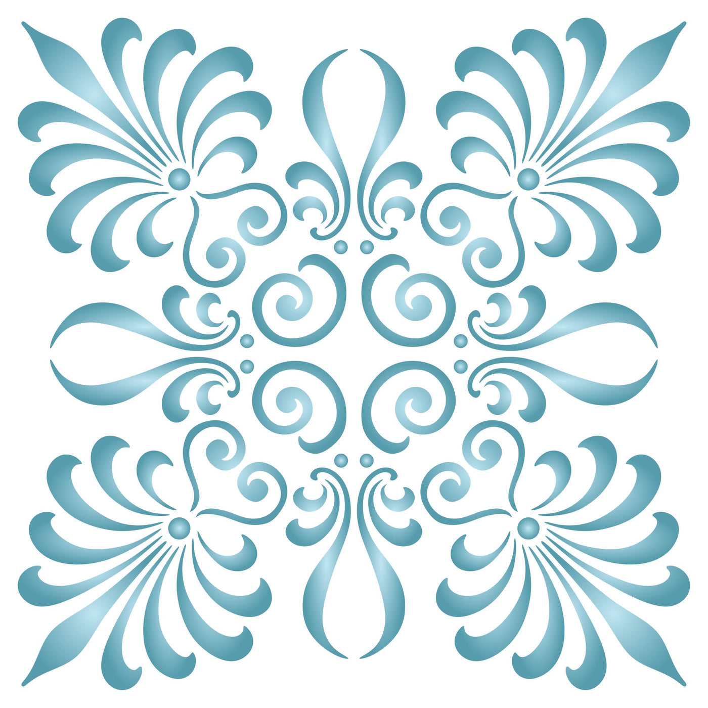 Palmette Square Stencil - Greek Inspired Allover Damask Decor